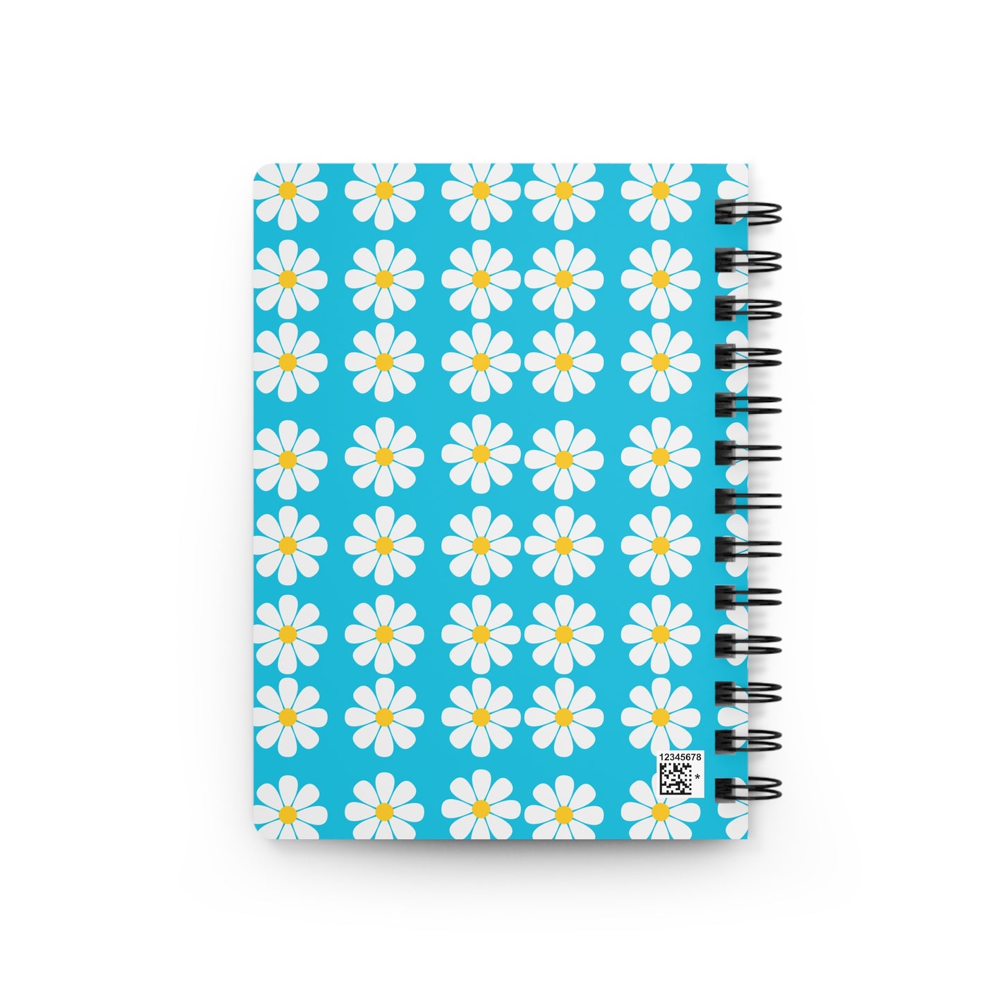 1968 Vintage Daisies Turquoise Writing Diary Sketch Spiral Bound Journal