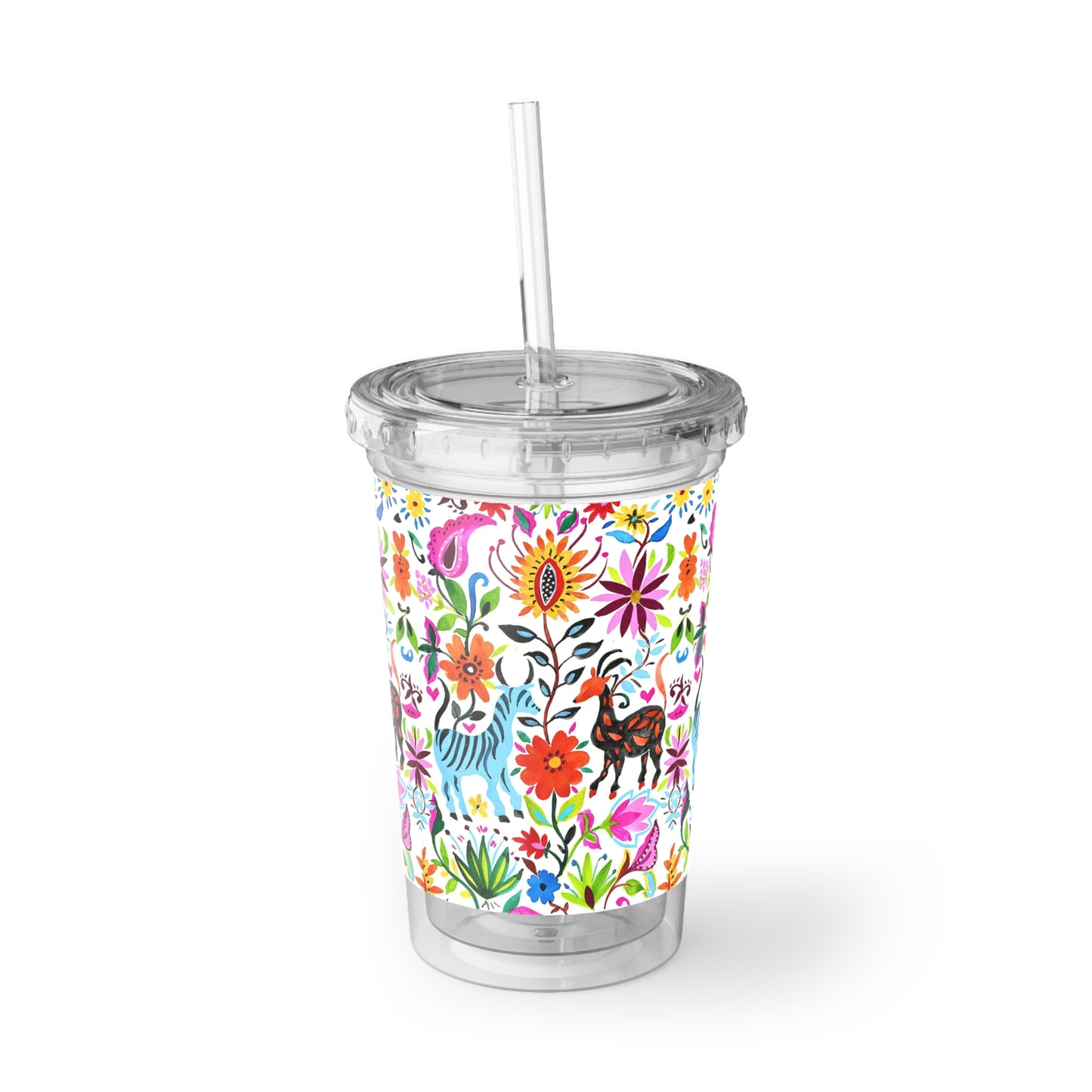 Otomi Festival of Springtime Folklore Floral Decorative Cold Beverage Travel Suave Acrylic Cup