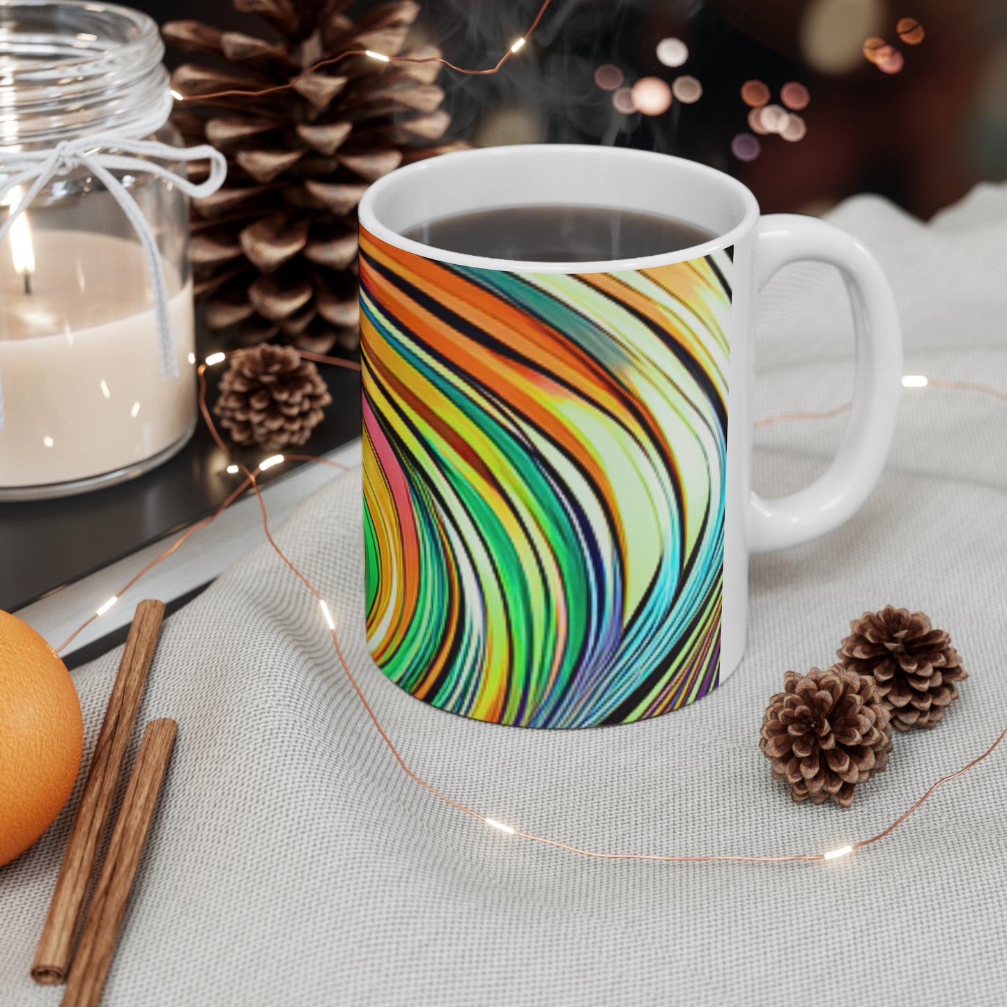 High Vibration Color Canyon Pattern Modern Art Hot Beverage Coffee Tea Ceramic Mug 11oz