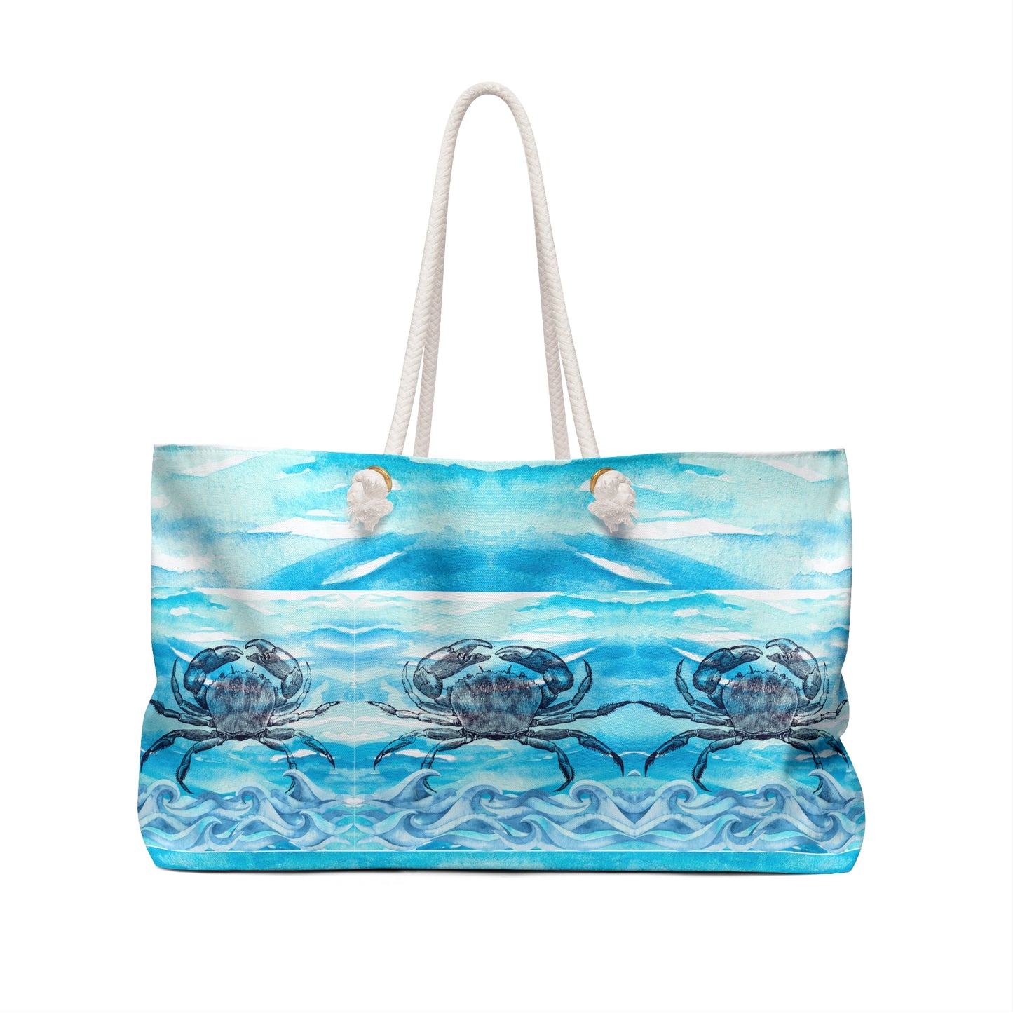 Coastal Summer Crab Market Shopper Beach Weekender Bag
