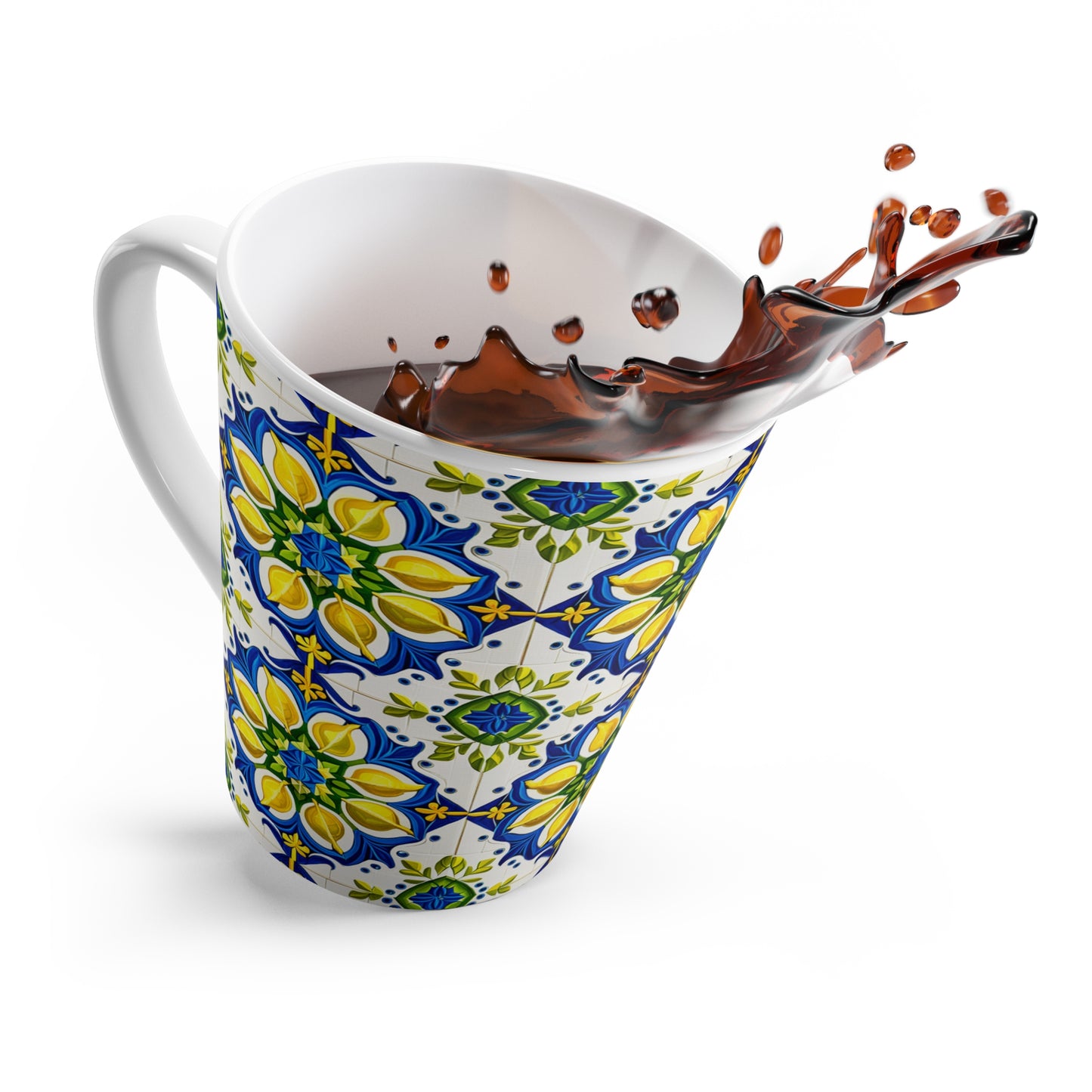 Island of Capri Limone Durata Italian Tile Lemons Hot Beverage Cappuccino Chia Tea Coffee Latte Mug