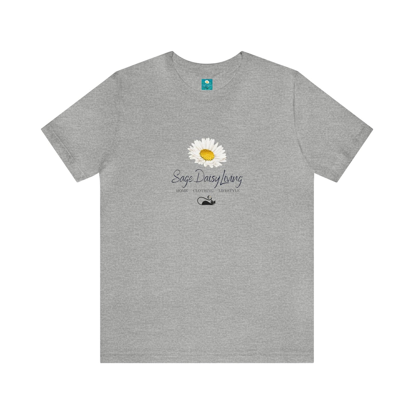 SageDaisy Living Atomic Cat Midcentury Modern Signature Adult T-shirt Unisex Jersey Short Sleeve Tee
