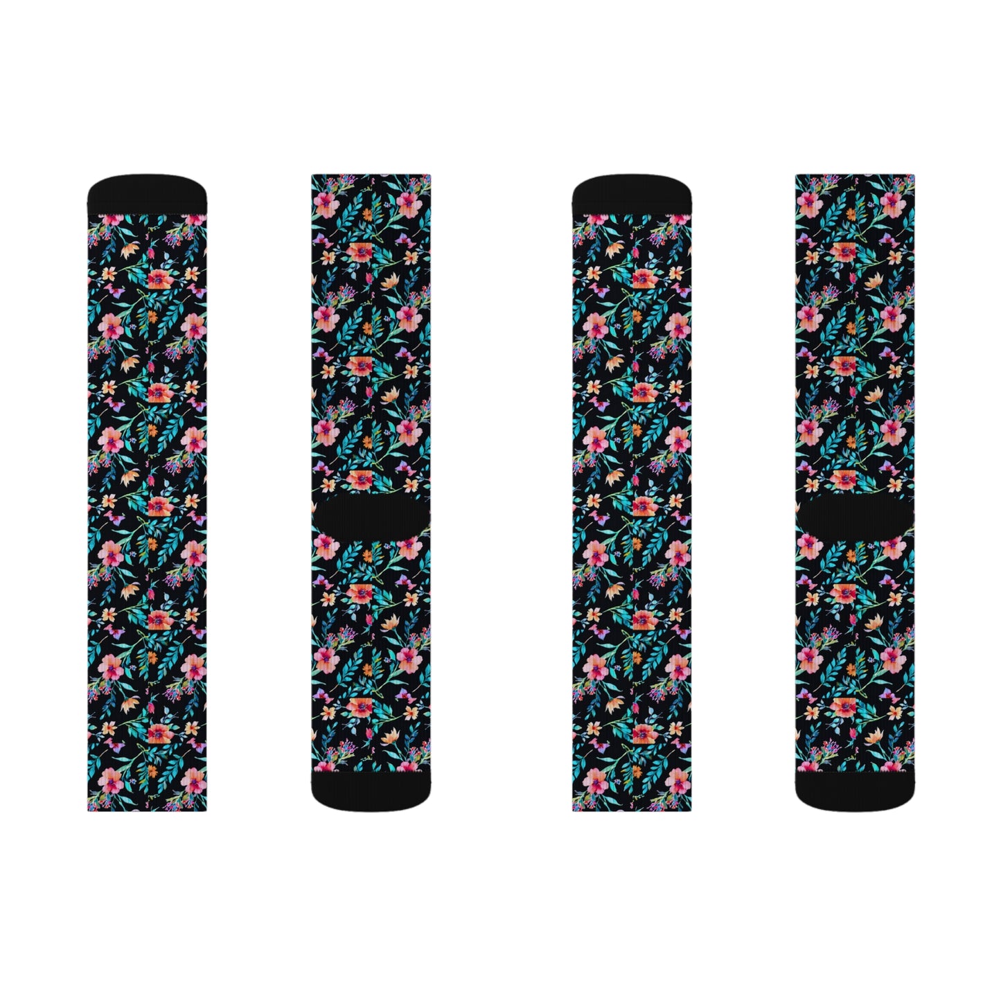 Midnight Floral Sublimation Socks