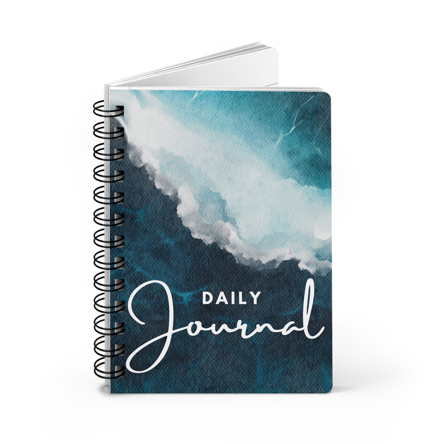 Daily Ocean Waves Thoughts Coastal Writing Meditation Travel Spiral Bound Journal
