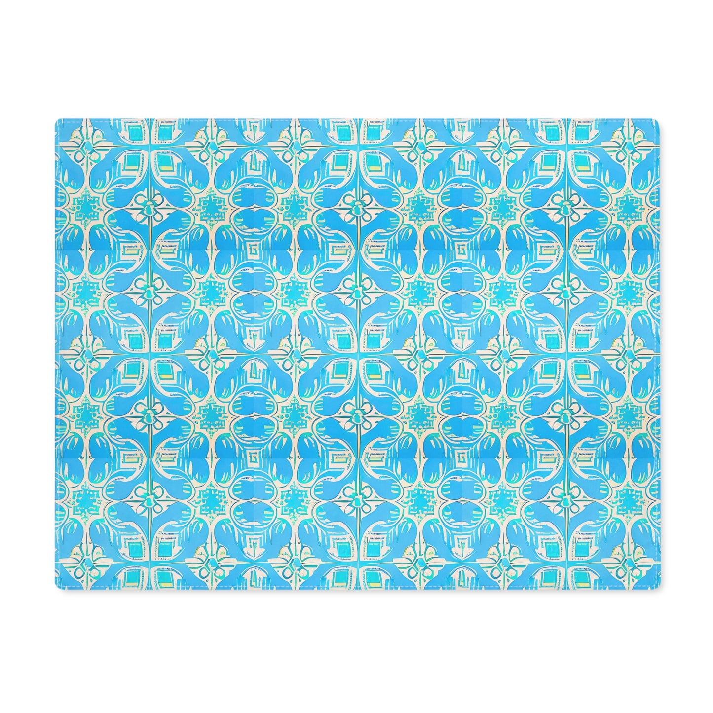 Greek Island Villa Tile Pattern Entertaining Indoor Outdoor Dinner Party Placemat, 1pc