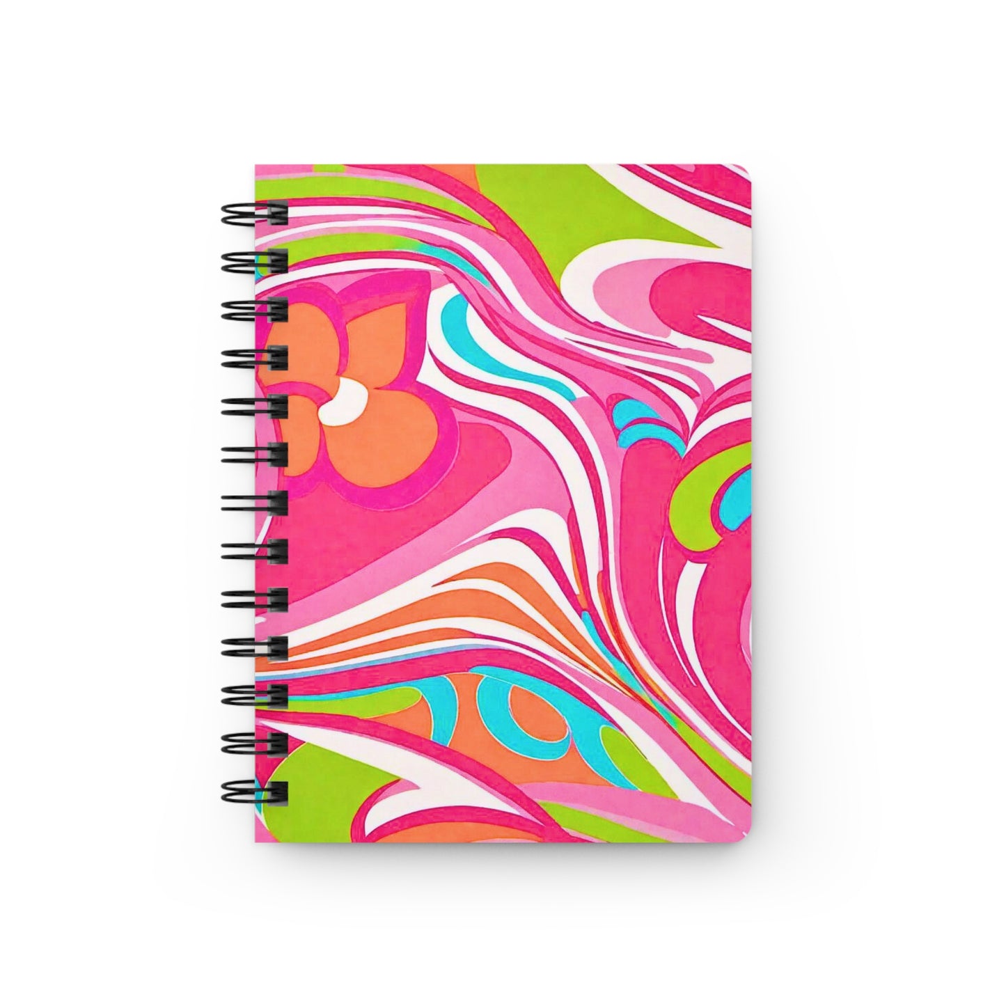 Summer in Florence Italian Disco Fashion Pattern Hot Pink Decorative Travel Writing Art Sketch Spiral Bound Journal