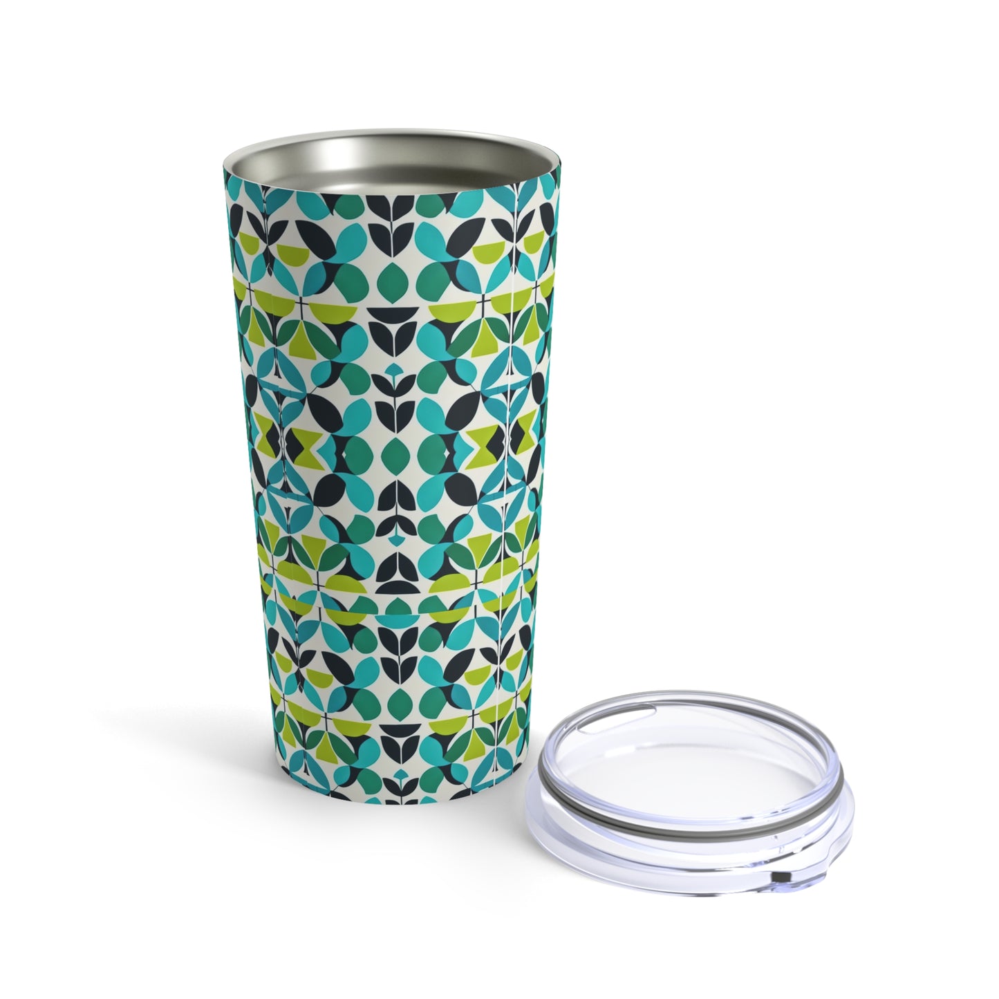 Midcentury Modern Green Foliage Pattern Hot Cold Beverage Travel Decorative Tumbler 20oz