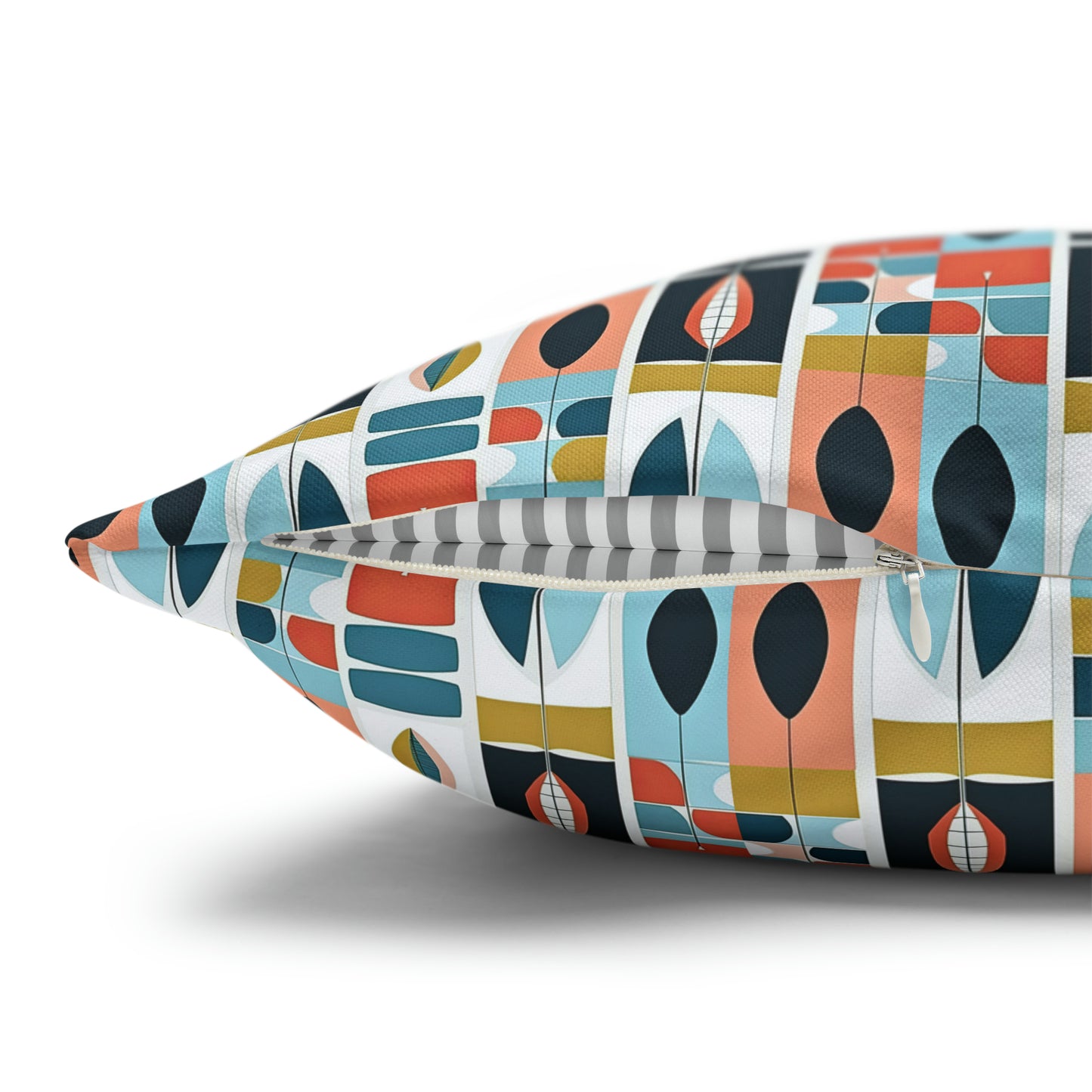 African Sculpture Midcentury Modern Decorative Spun Polyester Pillow Cover