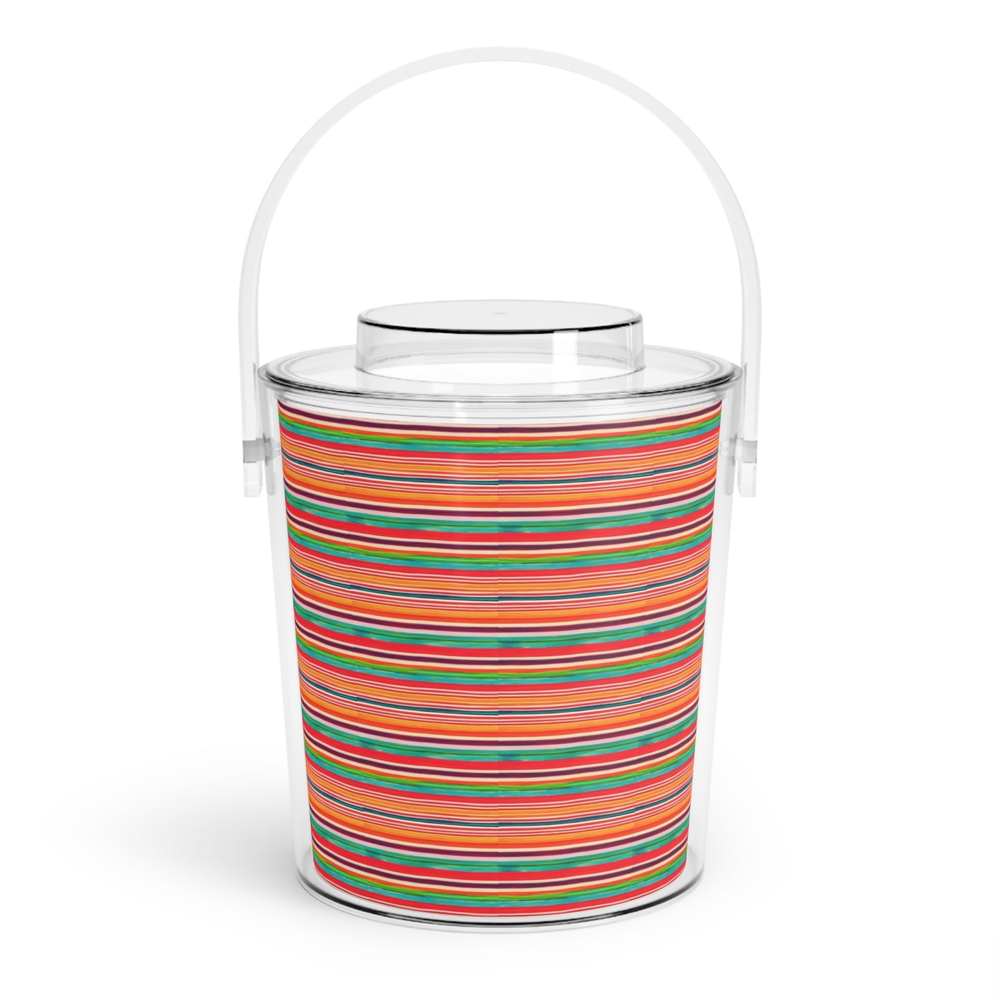 Serape Mexican Blanket Southwestern Stripes Fiesta Margaritas Ice Bucket with Tongs