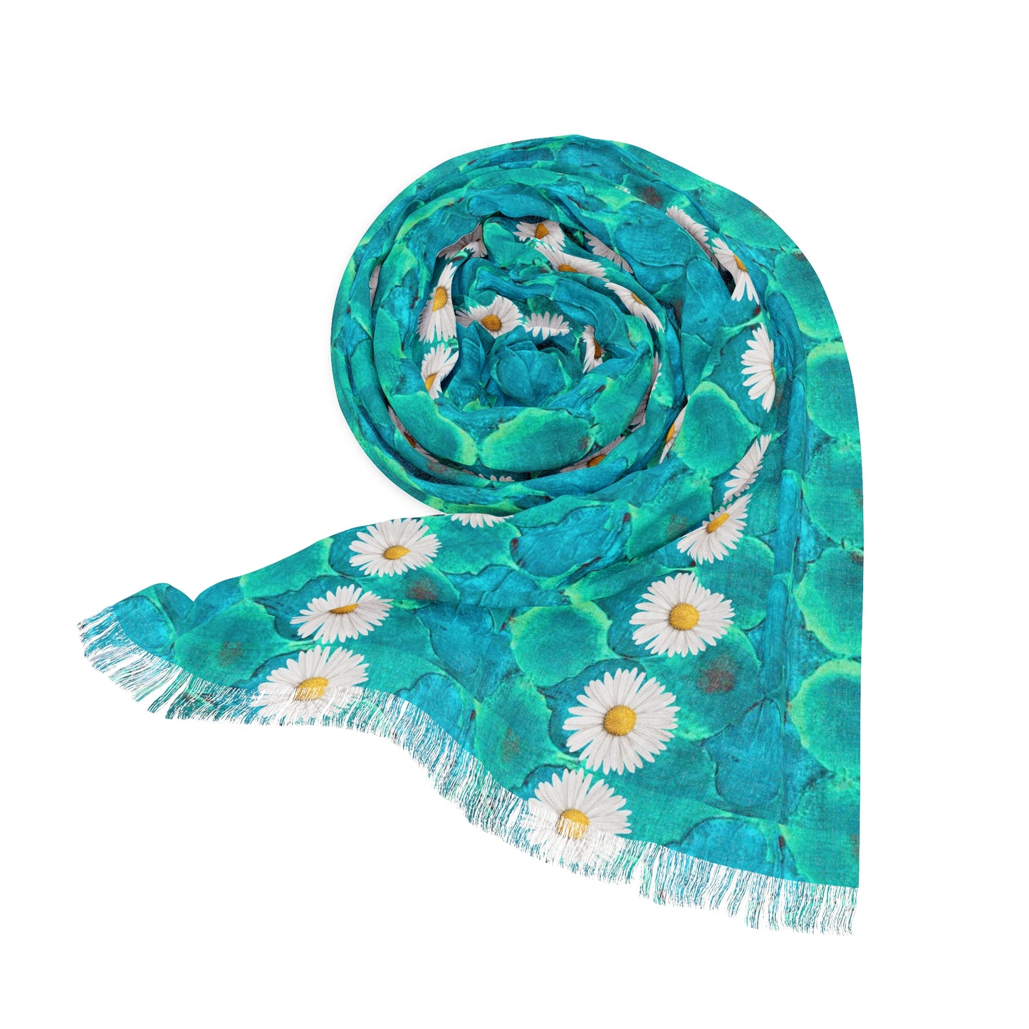 SageDaisy Fashion Turquoise Light Scarf with Fringe
