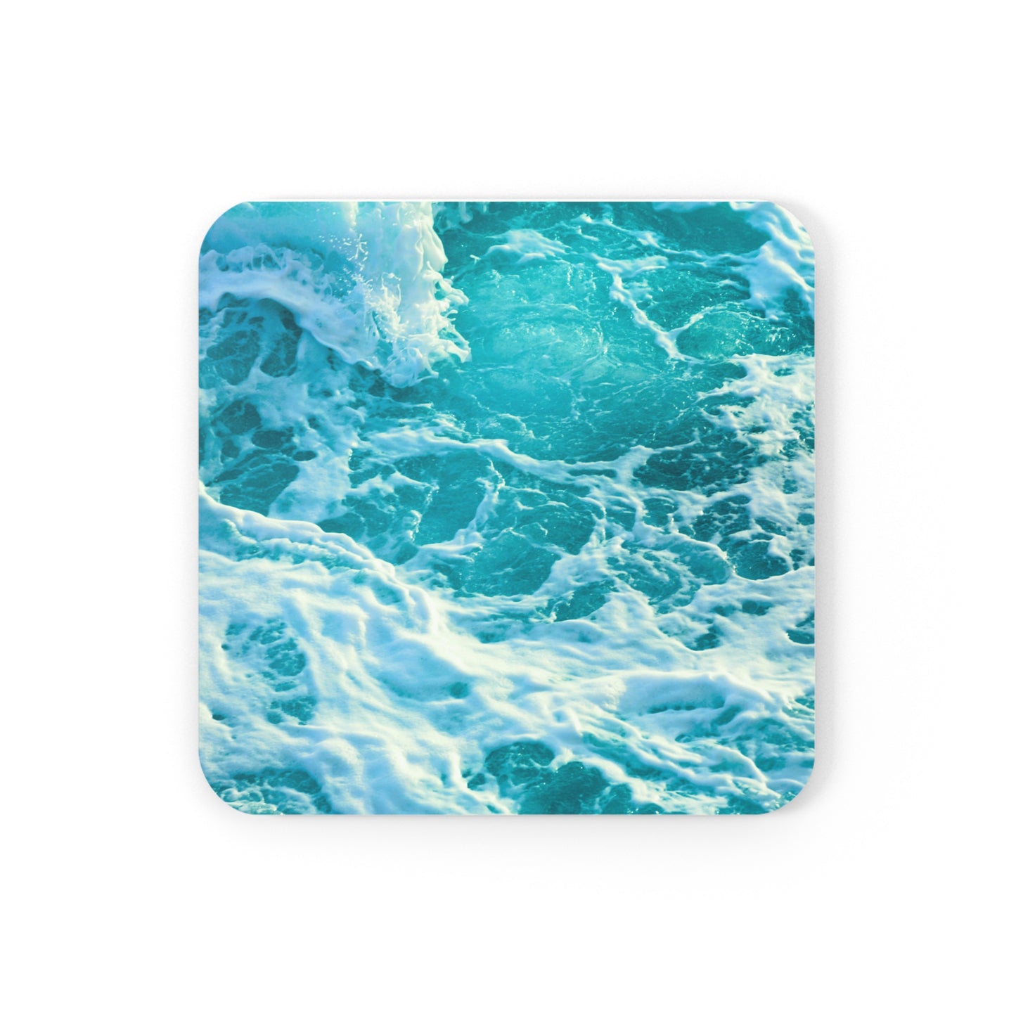 Ocean Blue Waves Coastal Cocktail Entertaining Beverage Coaster Set