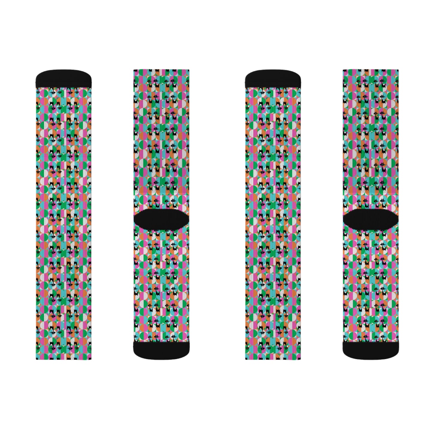 Mod Cats Midcentury Modern Atomic Sublimation Socks