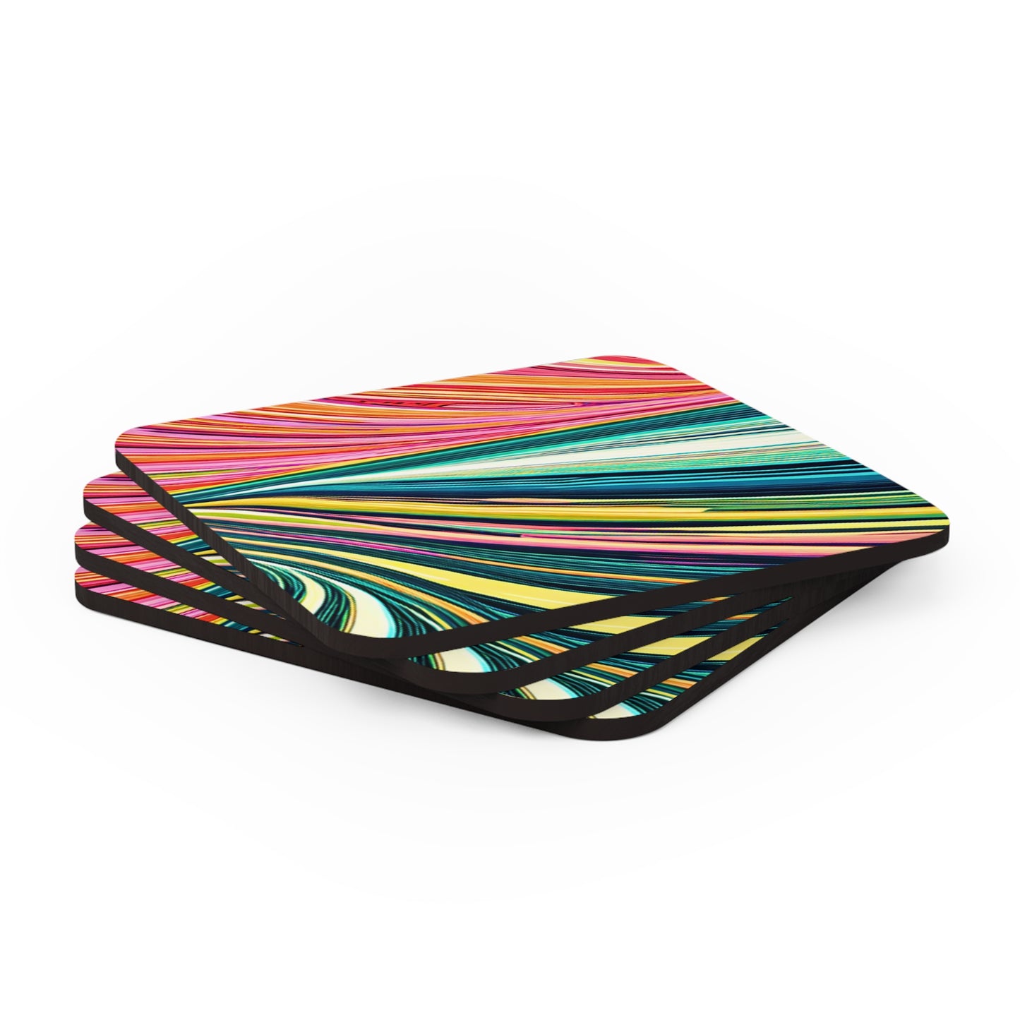 Abstract Desert Waves Landscape Southwest Cocktail Party Entertaining Corkwood Coaster Set