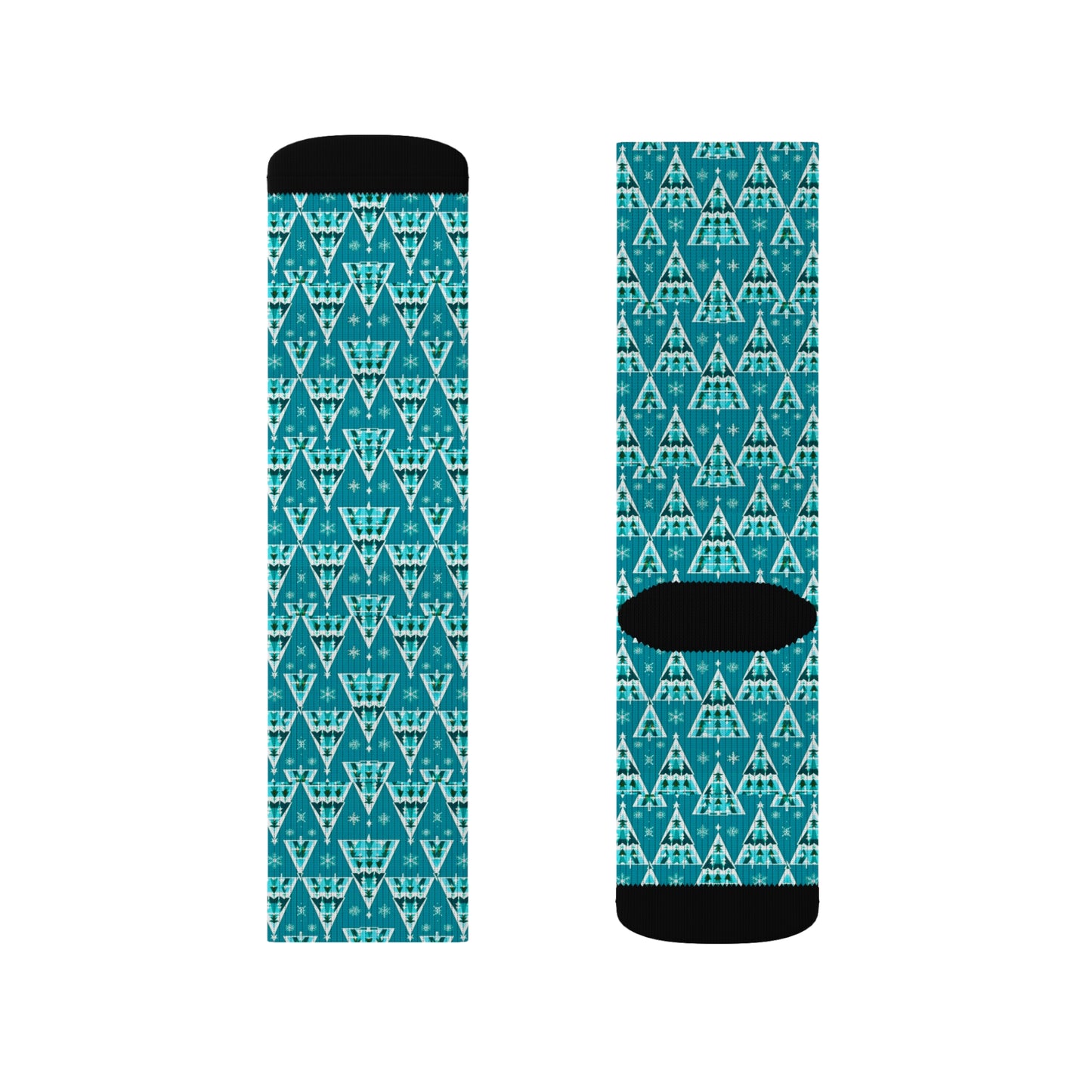 Geo Christmas Trees Sublimation Socks