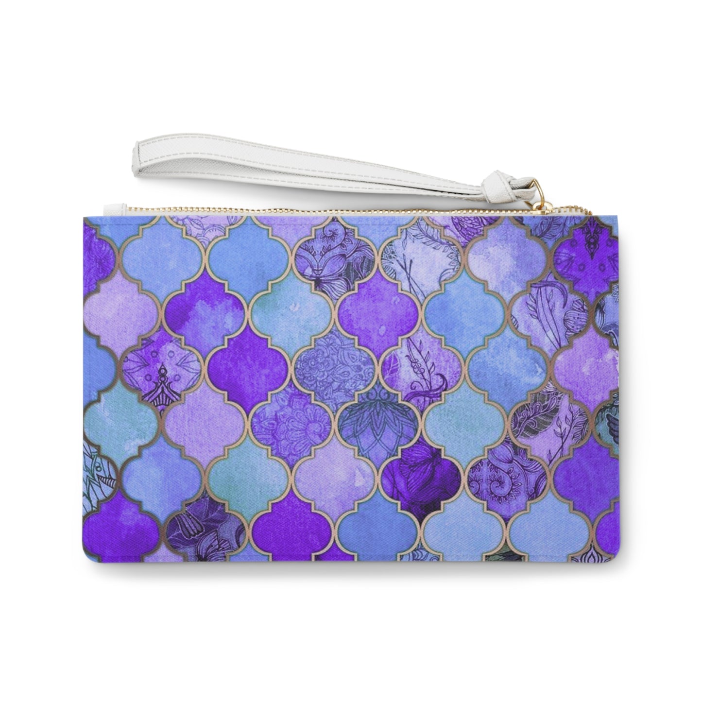 Royal Purple Arabesque Tile Marrakech Moroccan Errands Evening Pouch Clutch Bag