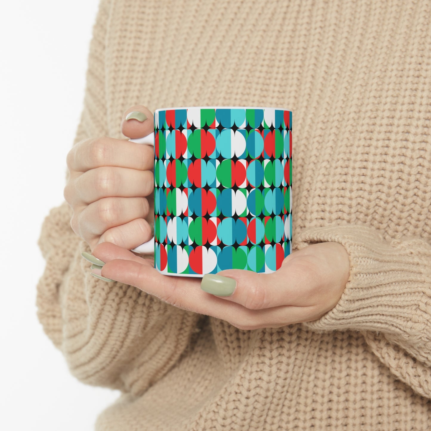 Studio City Midcentury Modern Pattern Hot Beverage Coffee Tea Decorative Ceramic Mug 11oz