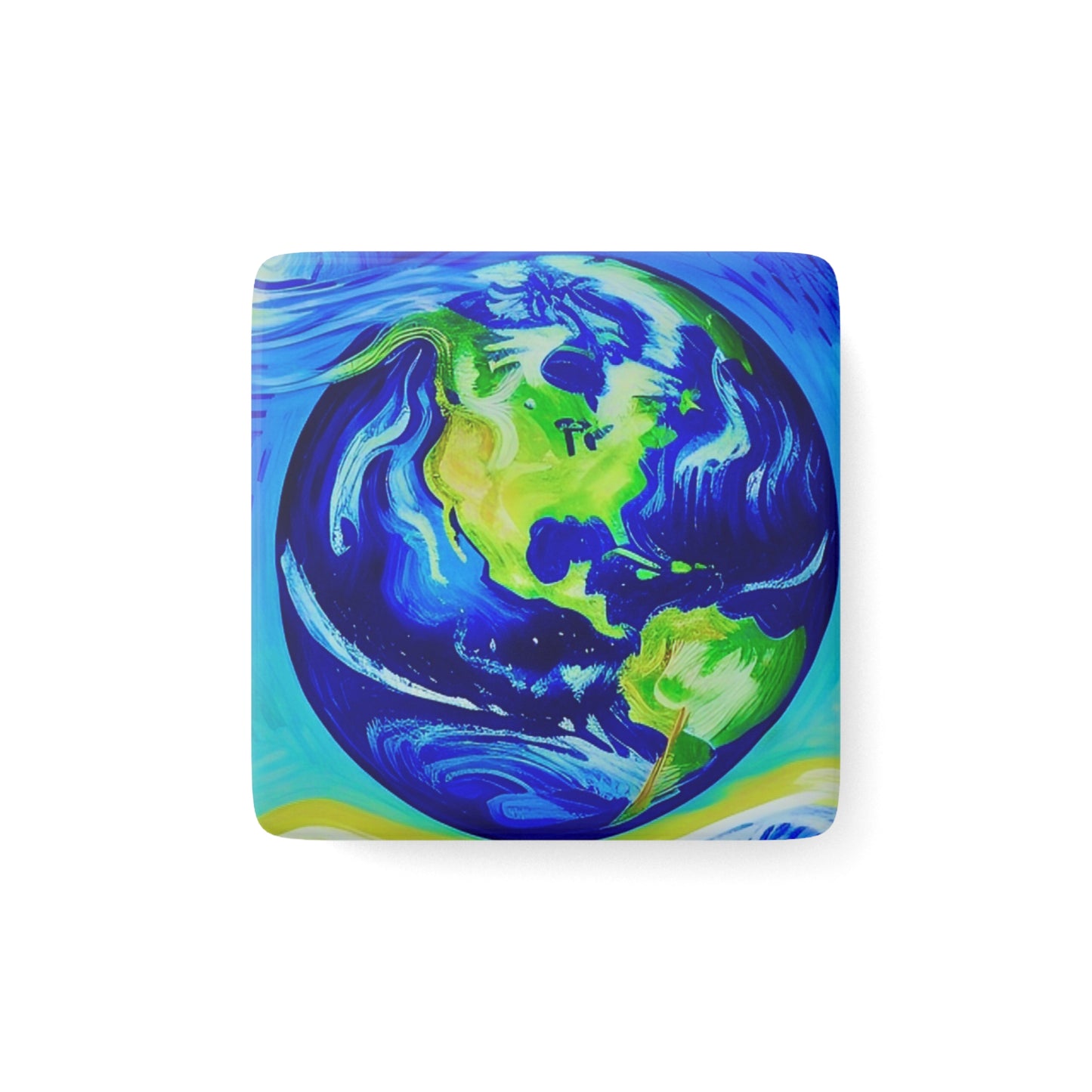 Mother Earth Porcelain Magnet, Square