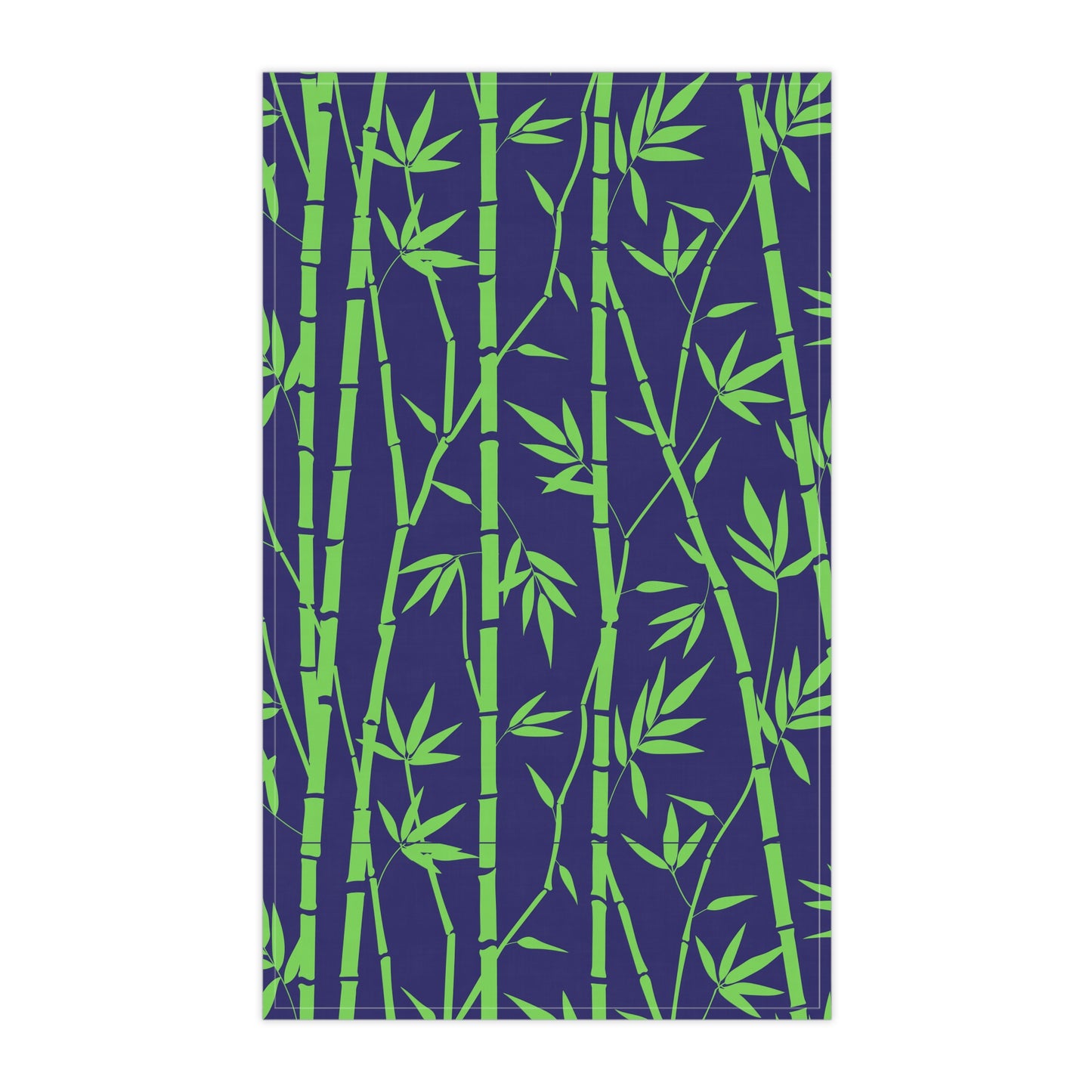 Bamboo Zen Meditation Garden Midnight Blue/Black Decorative Kitchen Tea Towel/Bar Towel