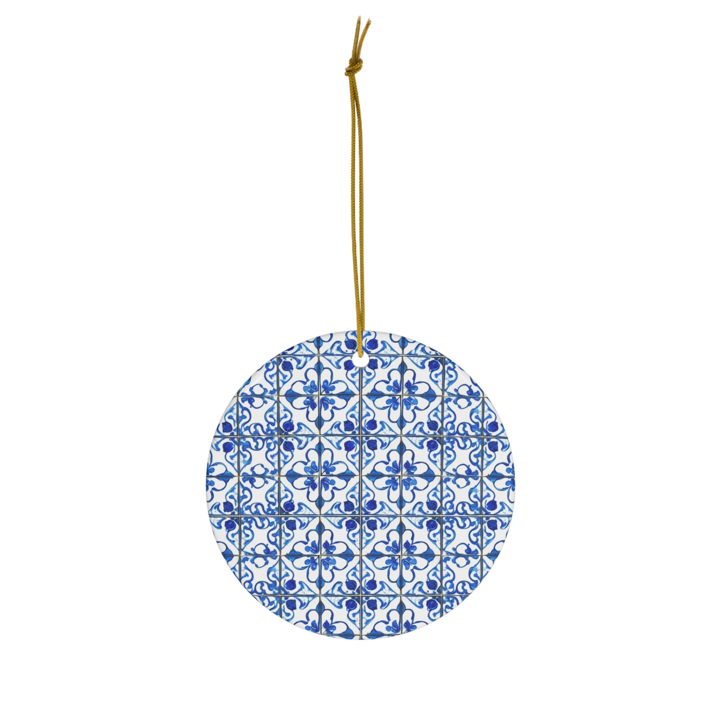 Amsterdam Cafe Blue and White Tile Decorative Ceramic Ornament