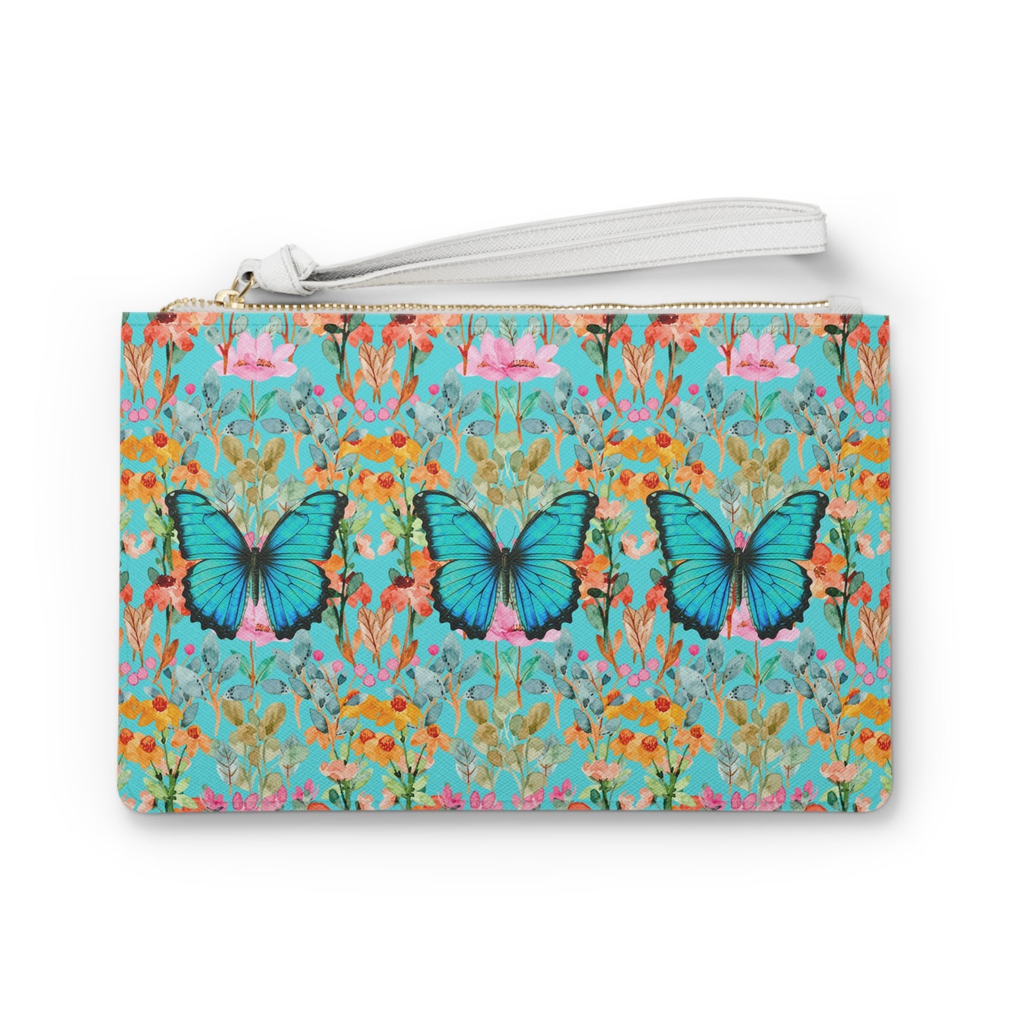 Wildflower Fields Turquoise Evening Daytime Pouch Clutch Bag