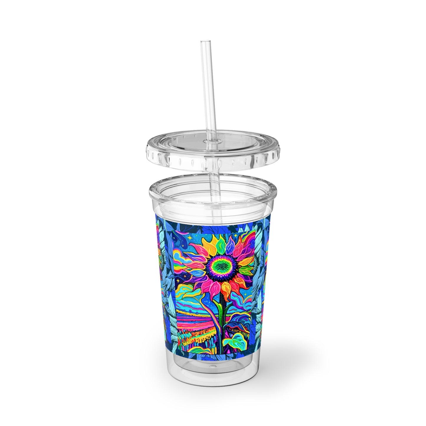 Electric Sunflower Collage Cold Beverage Suave Acrylic Cup
