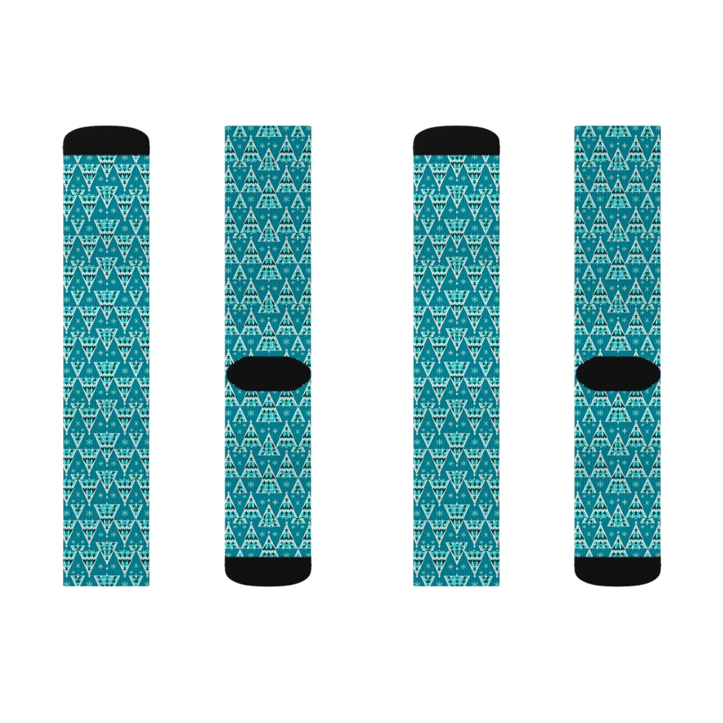 Geo Christmas Trees Sublimation Socks