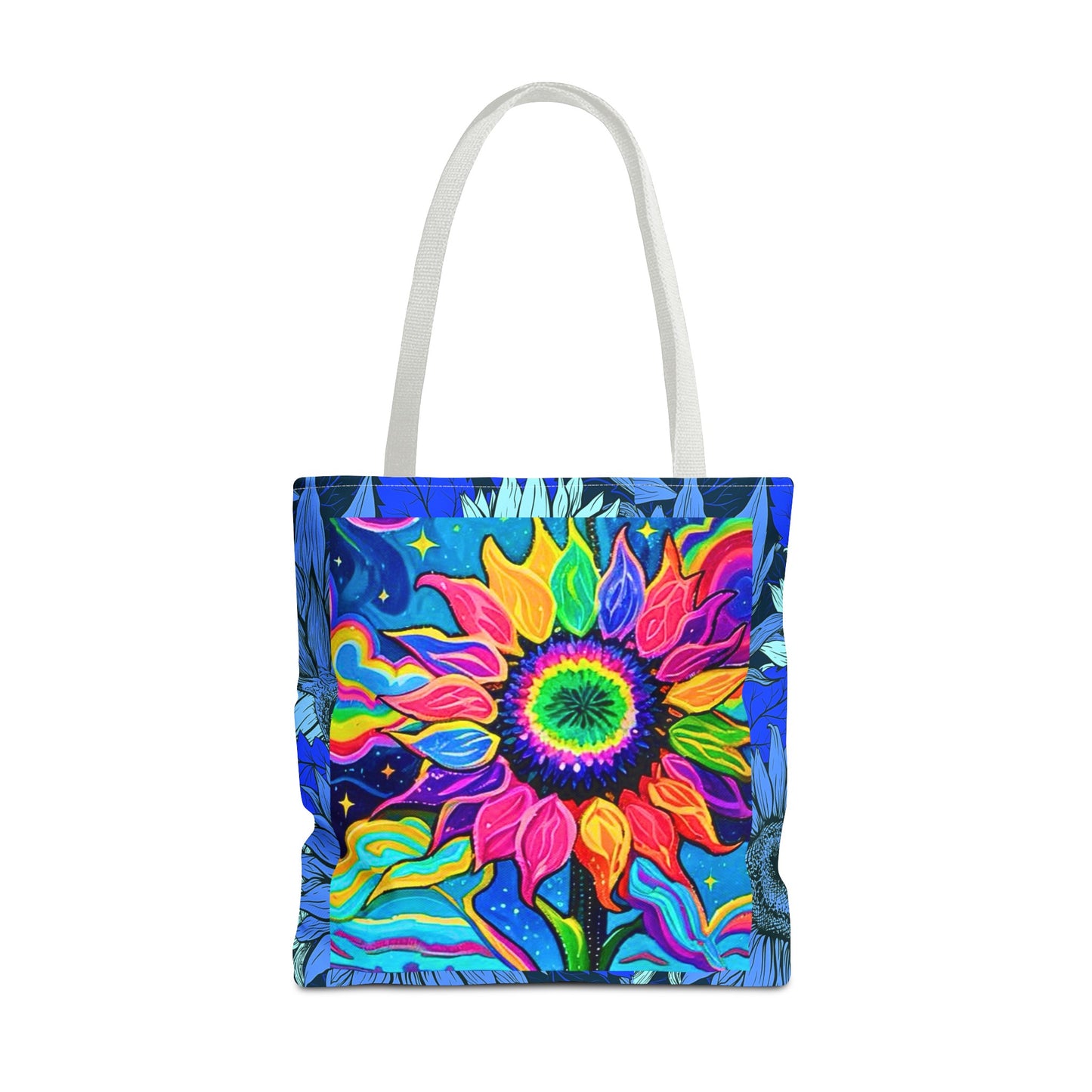 Electric Sunflower Collage Book Tote Bag
