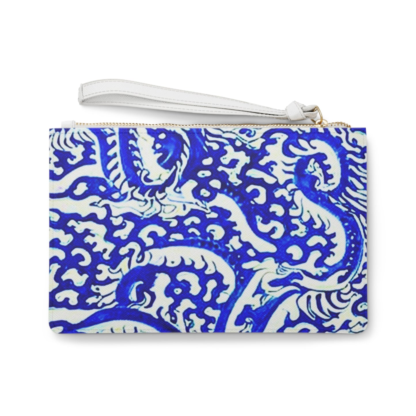 Sea of Chinese Dragons Ming Dynasty Blue and White Porcelain Pouch Clutch Bag