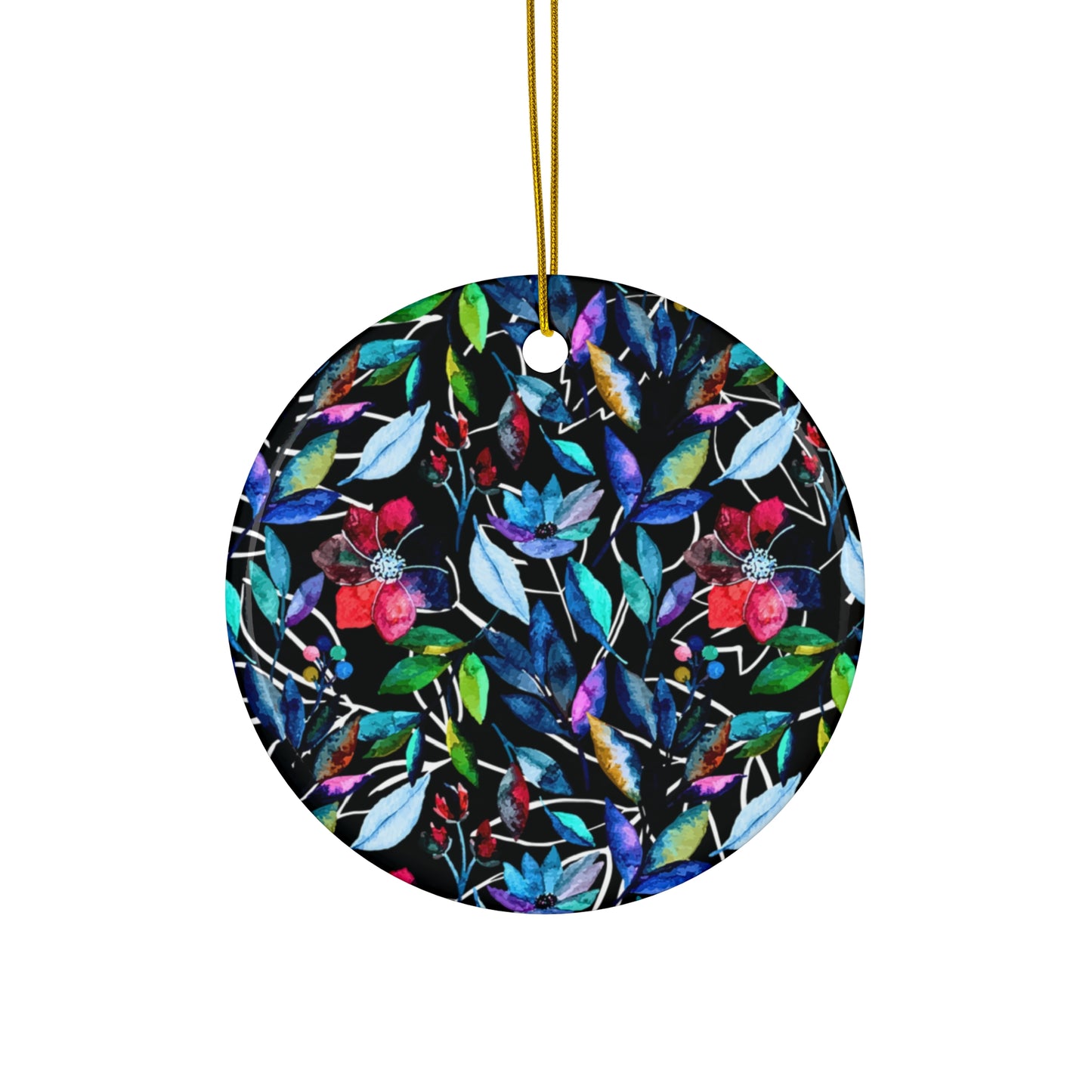 Once Upon a Forest Leaves Ceramic Ornament