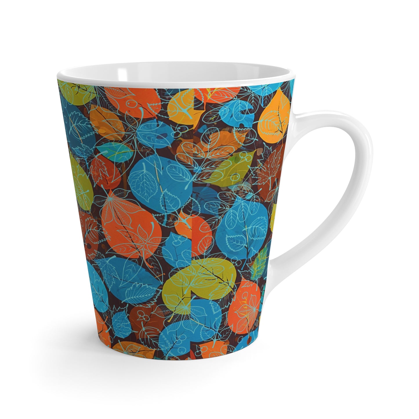 Scattered Leaves Cappuccino Latte Mug