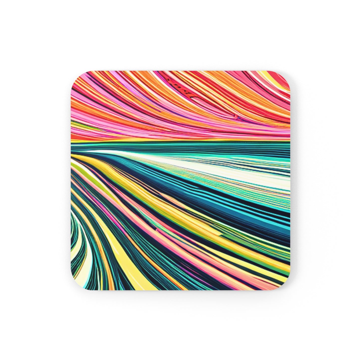 Abstract Desert Waves Landscape Southwest Cocktail Party Entertaining Corkwood Coaster Set