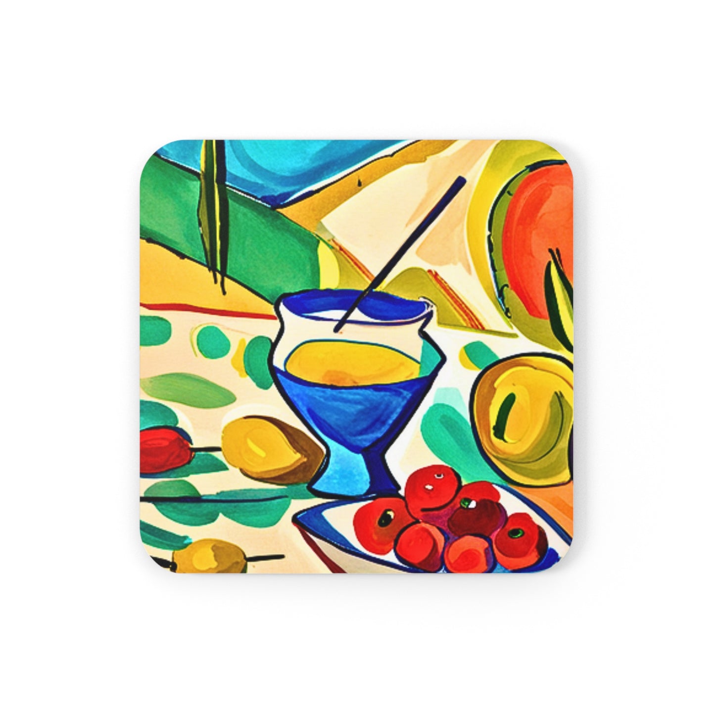 Afternoon French Aperitif Cocktail Party Beverage Entertaining Corkwood Coaster Set