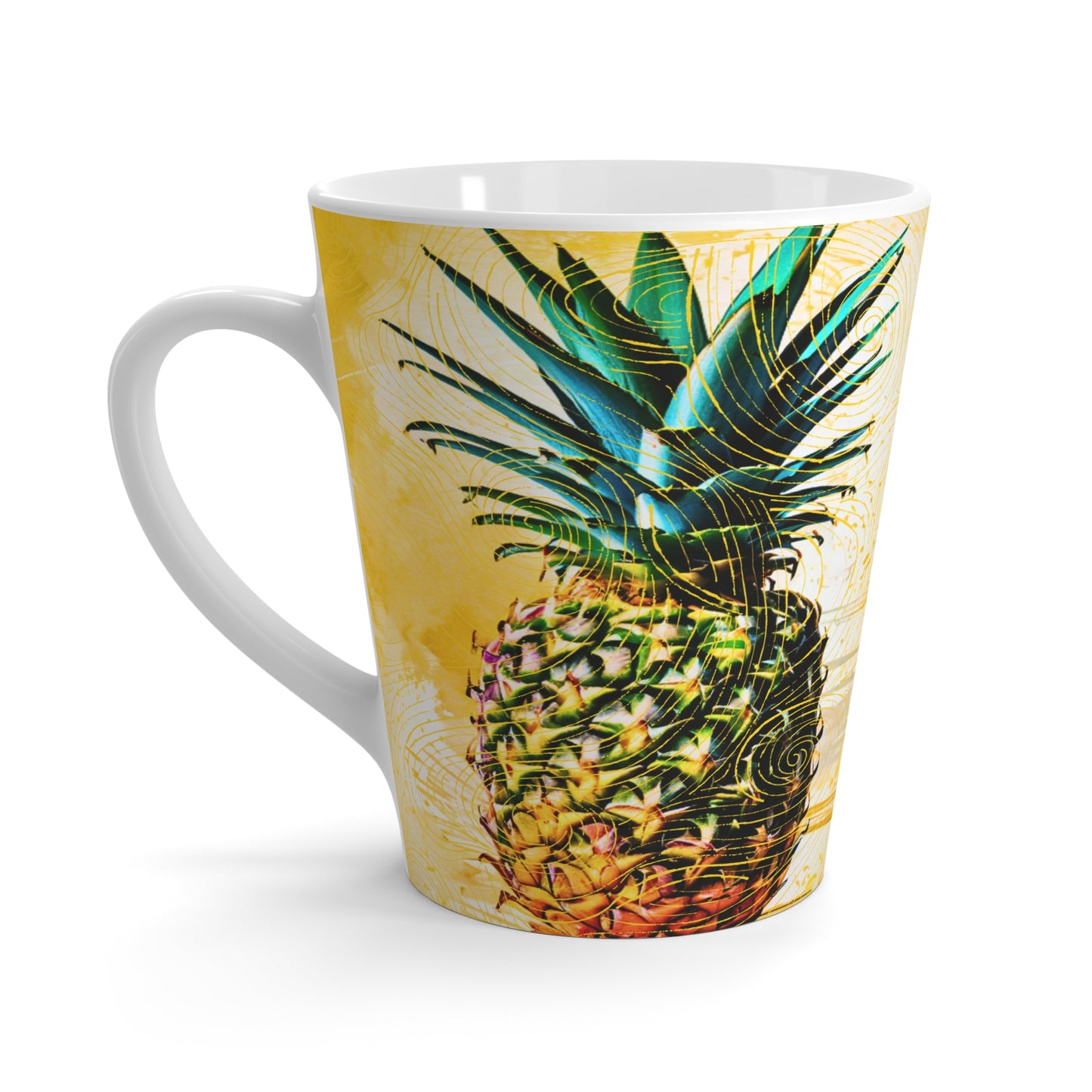 Yellow Watercolor Pineapple Cappuccino Tea Hot Beverage Latte Mug
