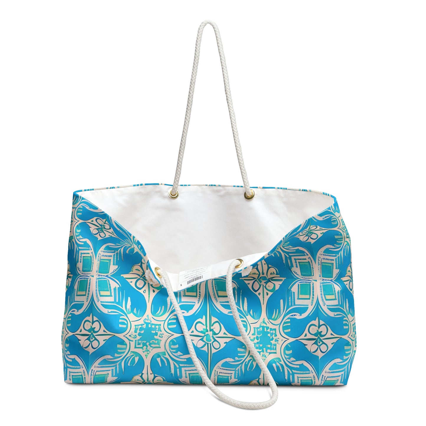 Greek Island Villa Tile Shopper Travel Market Vacation Weekender Bag