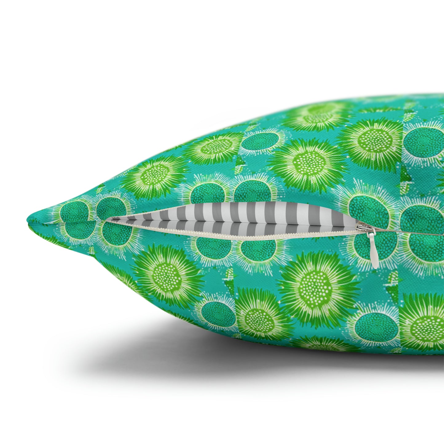 Lime Green Midcentury Modern Starbursts Pattern Decorative Spun Polyester Pillow Cover