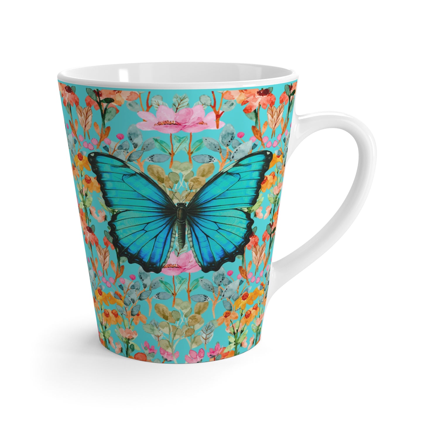 Wildflower Fields Turquoise Cappuccino Beverage Latte Mug