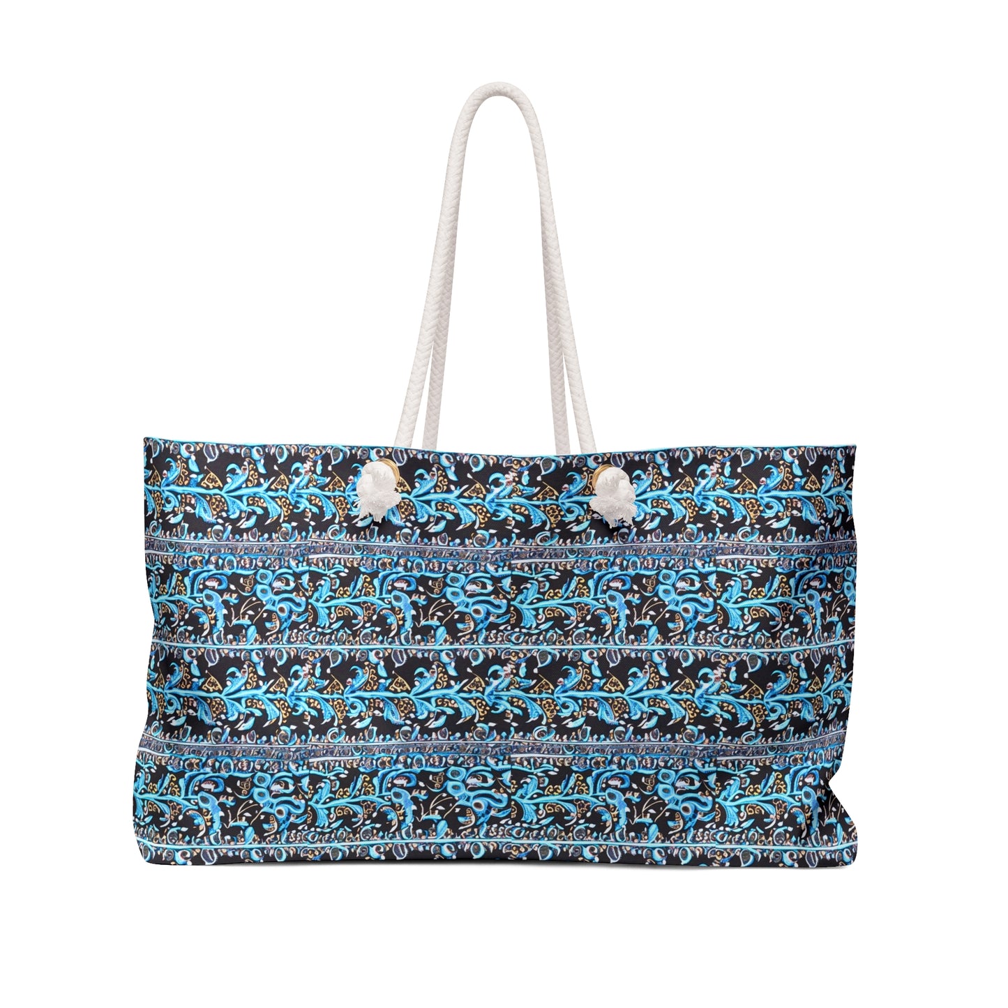 Coast of Mauritius Cloth Pattern Blue Turquoise Batik Shopping Market Beach Travel Weekender Bag