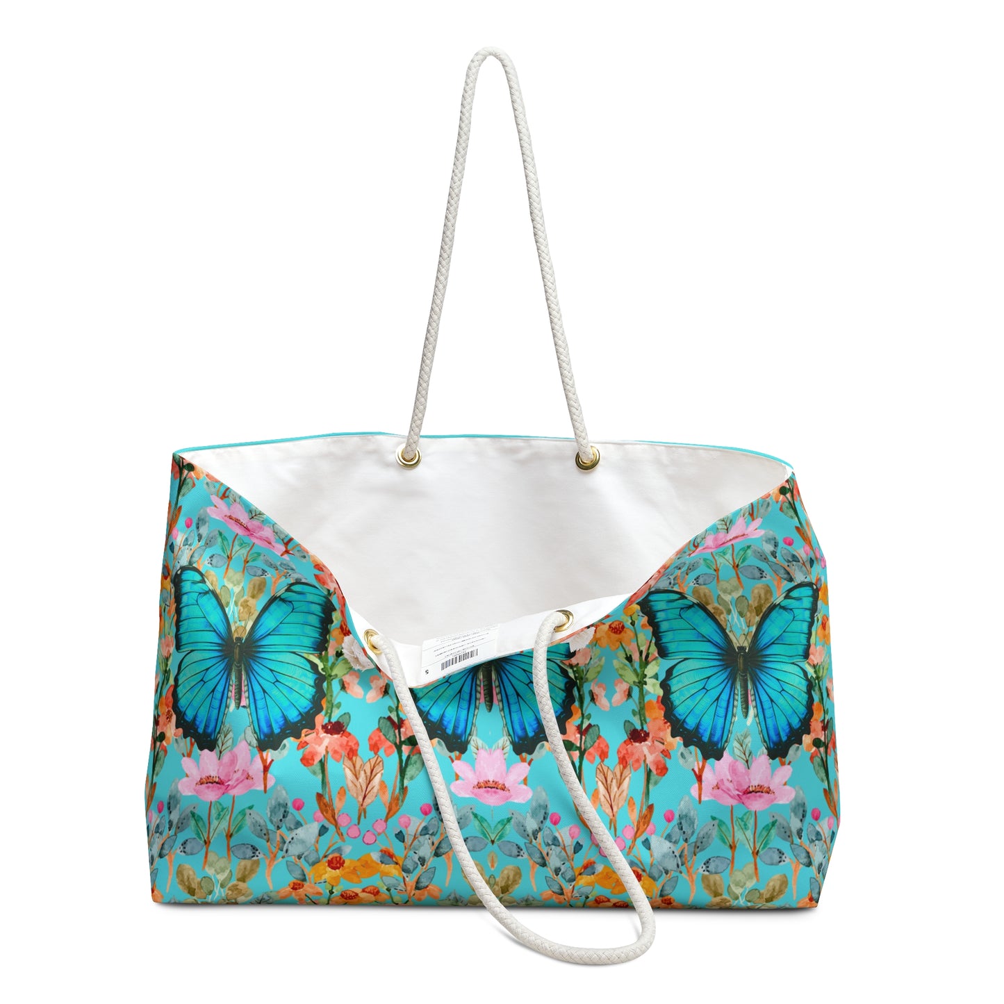 Wildflower Fields Turquoise Market Tote Weekender Bag