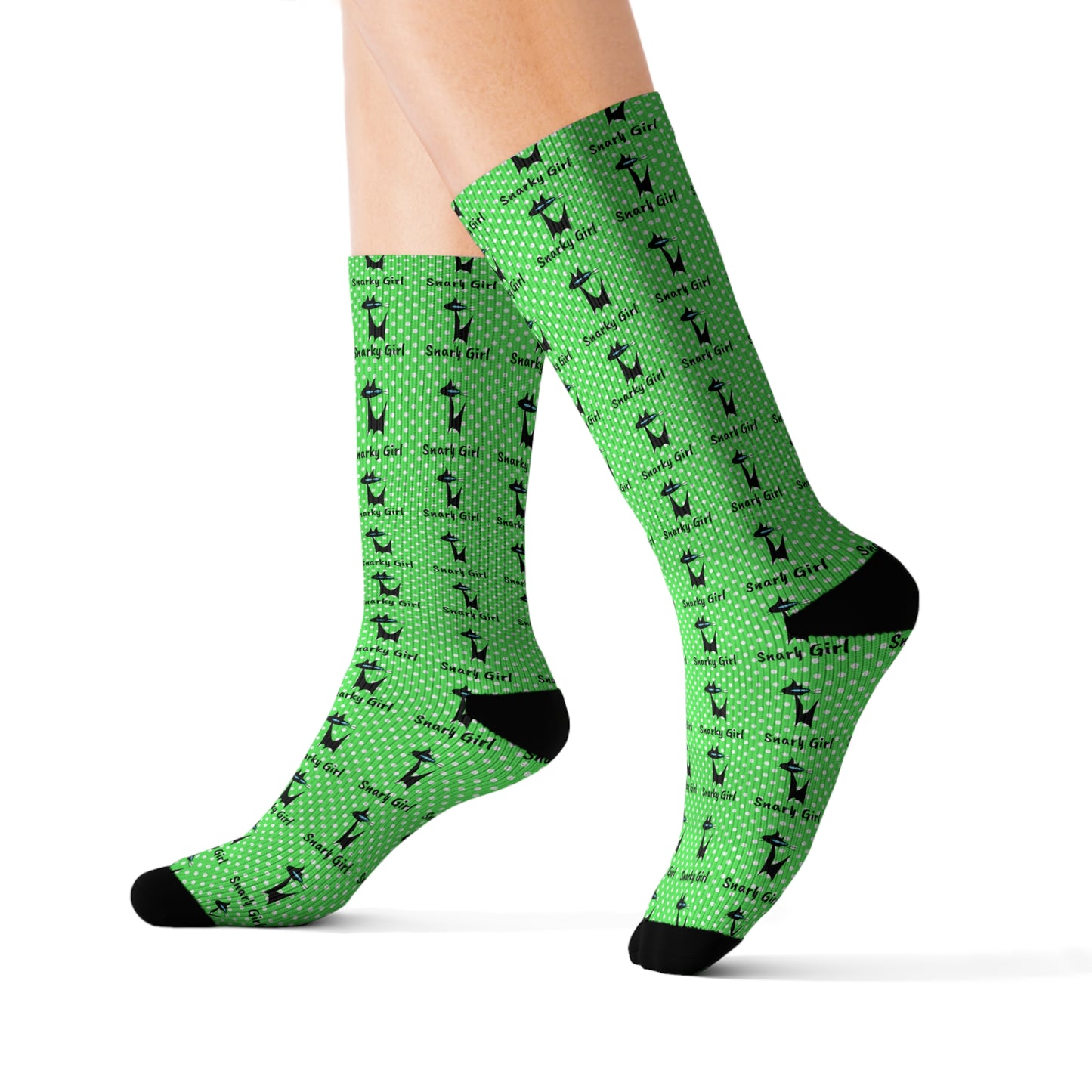 Snarky Girl Lime Green Sublimation Socks