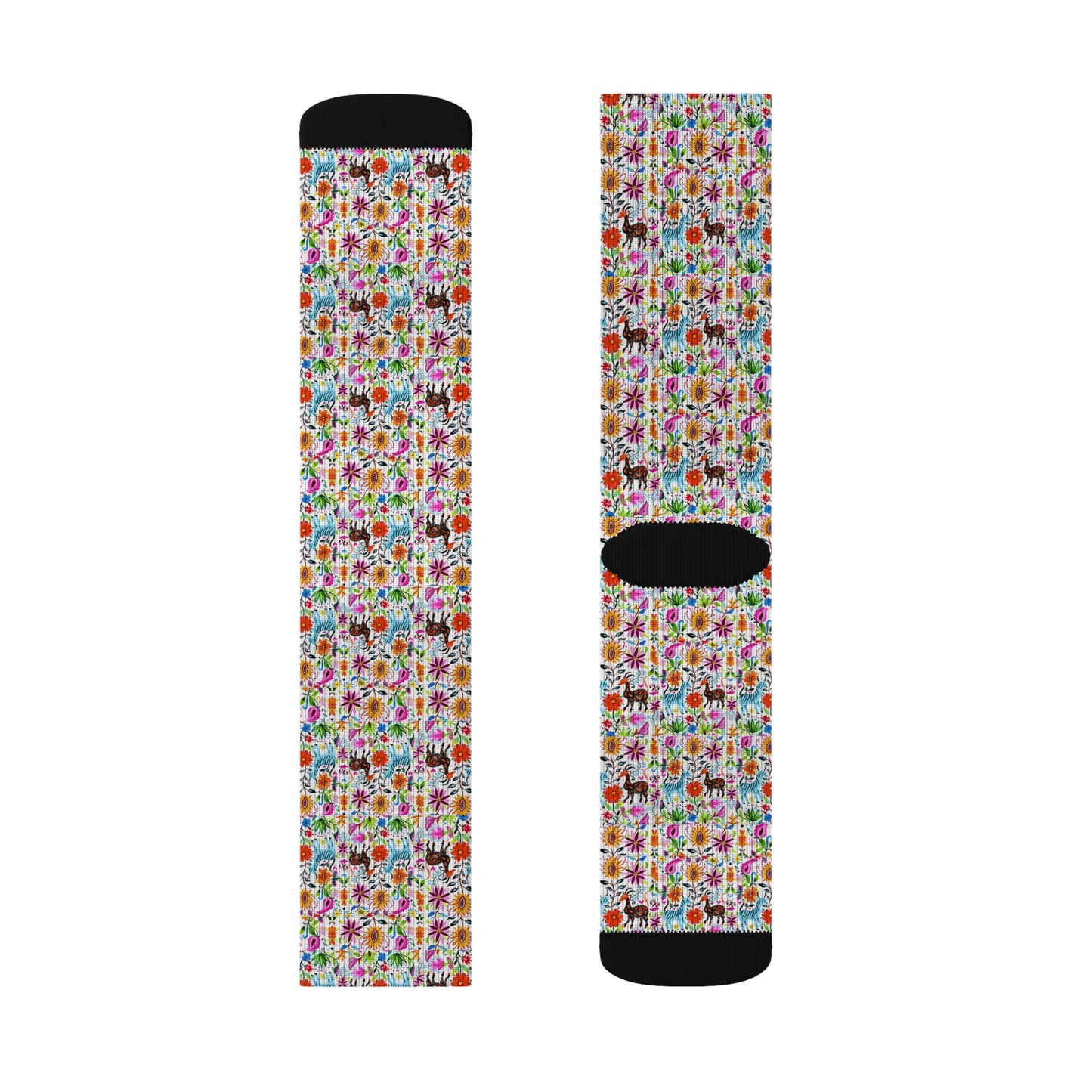 Otomi Festival of Springtime Folklore Floral Sublimation Socks