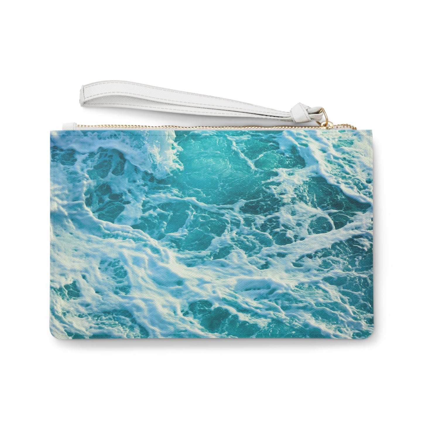 Ocean Blue Waves Coastal Beach House Decorative Pouch Clutch Bag