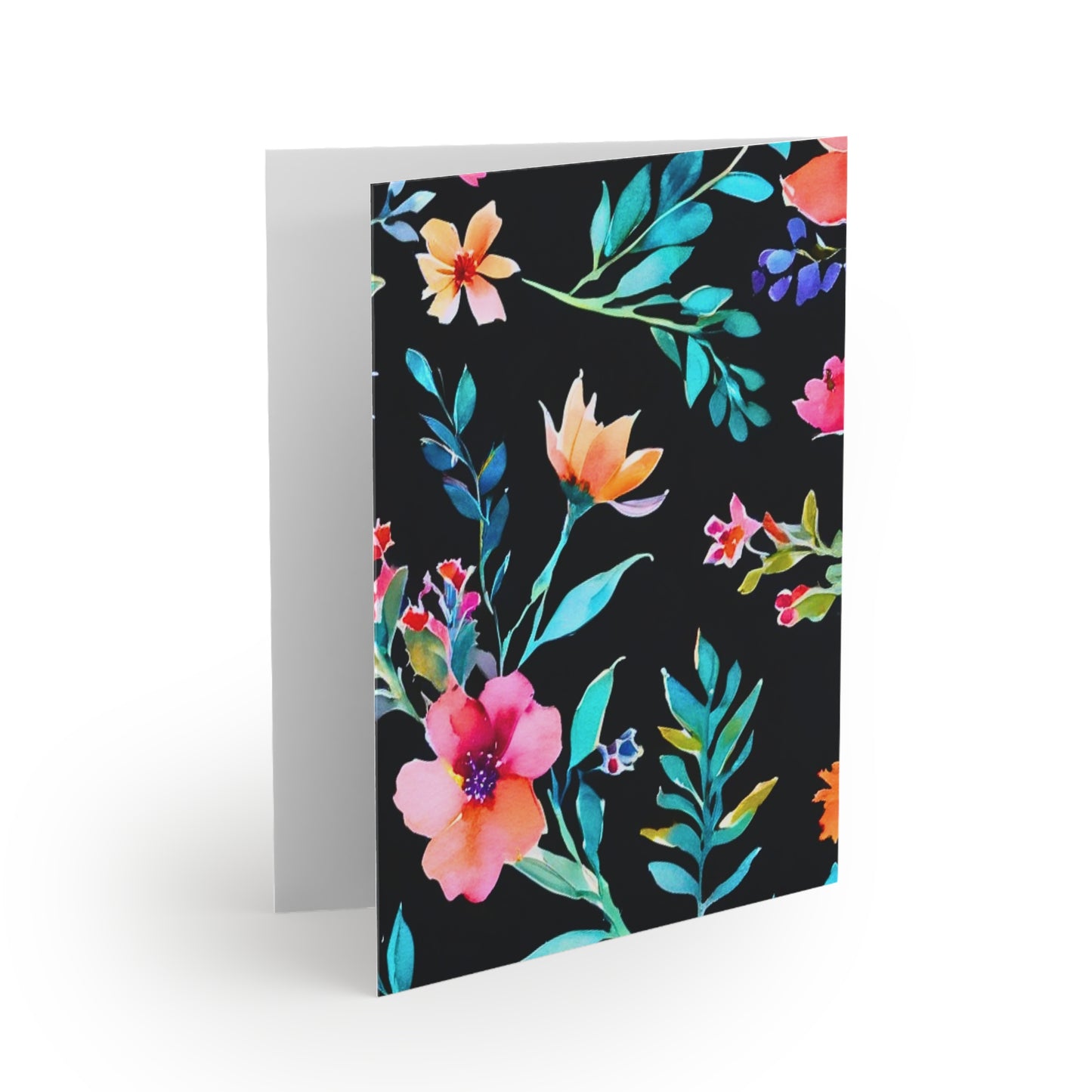 Midnight Floral II Watercolor Note Cards (8 pcs)