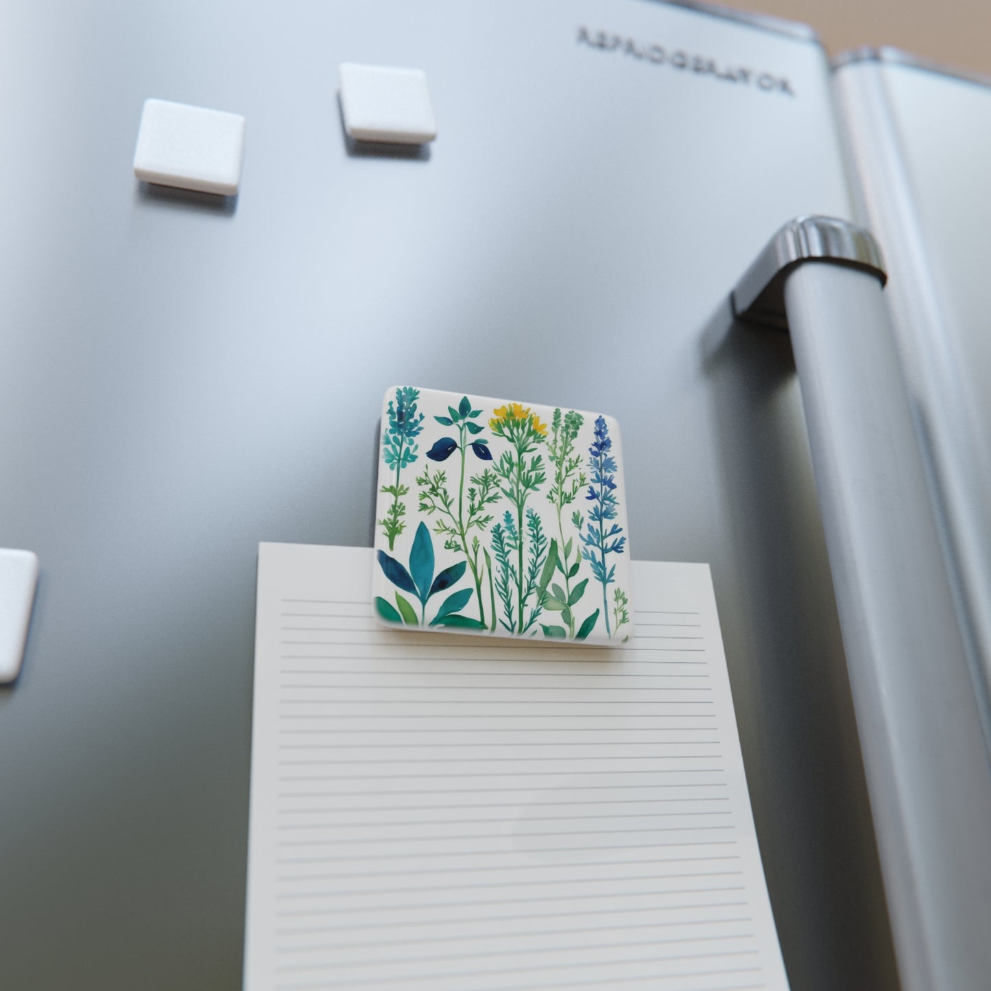 Spring Herbs Porcelain Magnet, Square