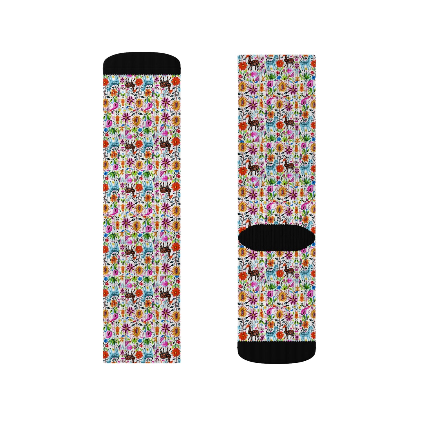 Otomi Festival of Springtime Folklore Floral Sublimation Socks