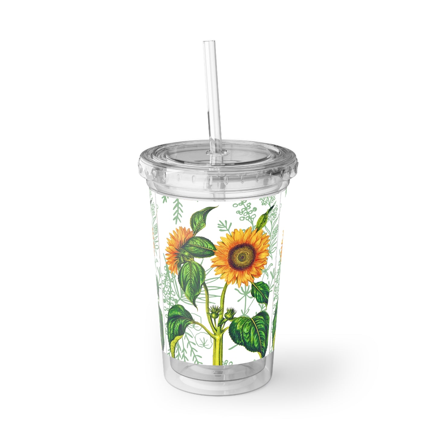 Summer Sunflower Botanical Suave Acrylic Cup