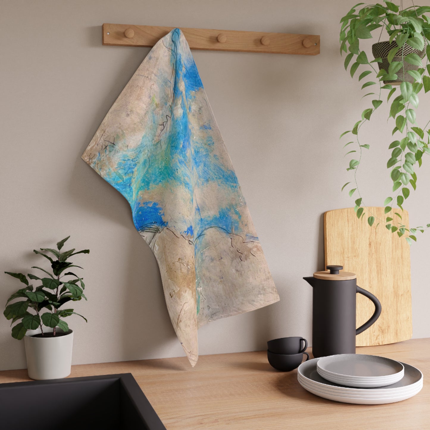 Fresco Clouds Painting Italian Decorative Kitchen Tea Towel/Bar Towel