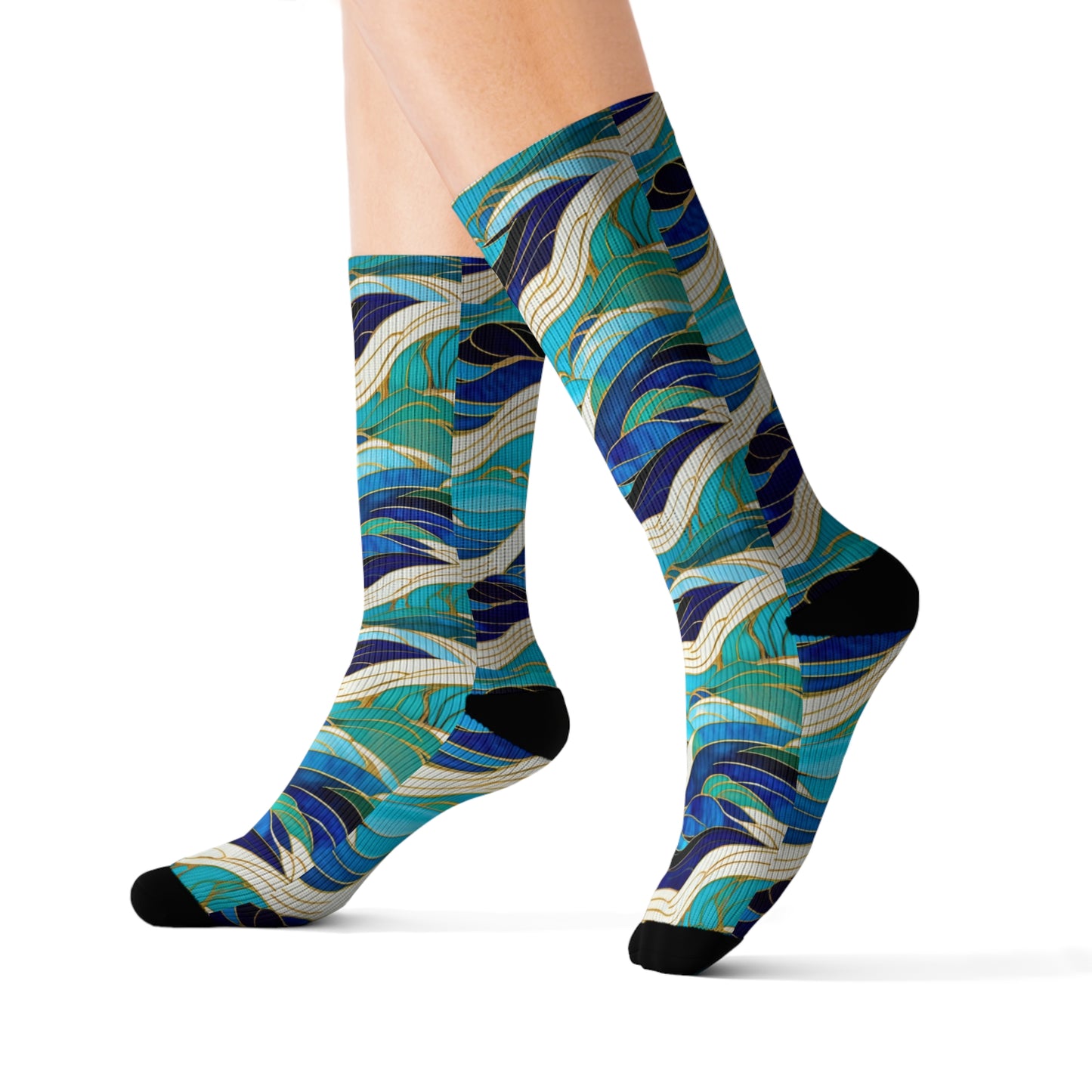 Cloisonne Waves Sublimation Socks