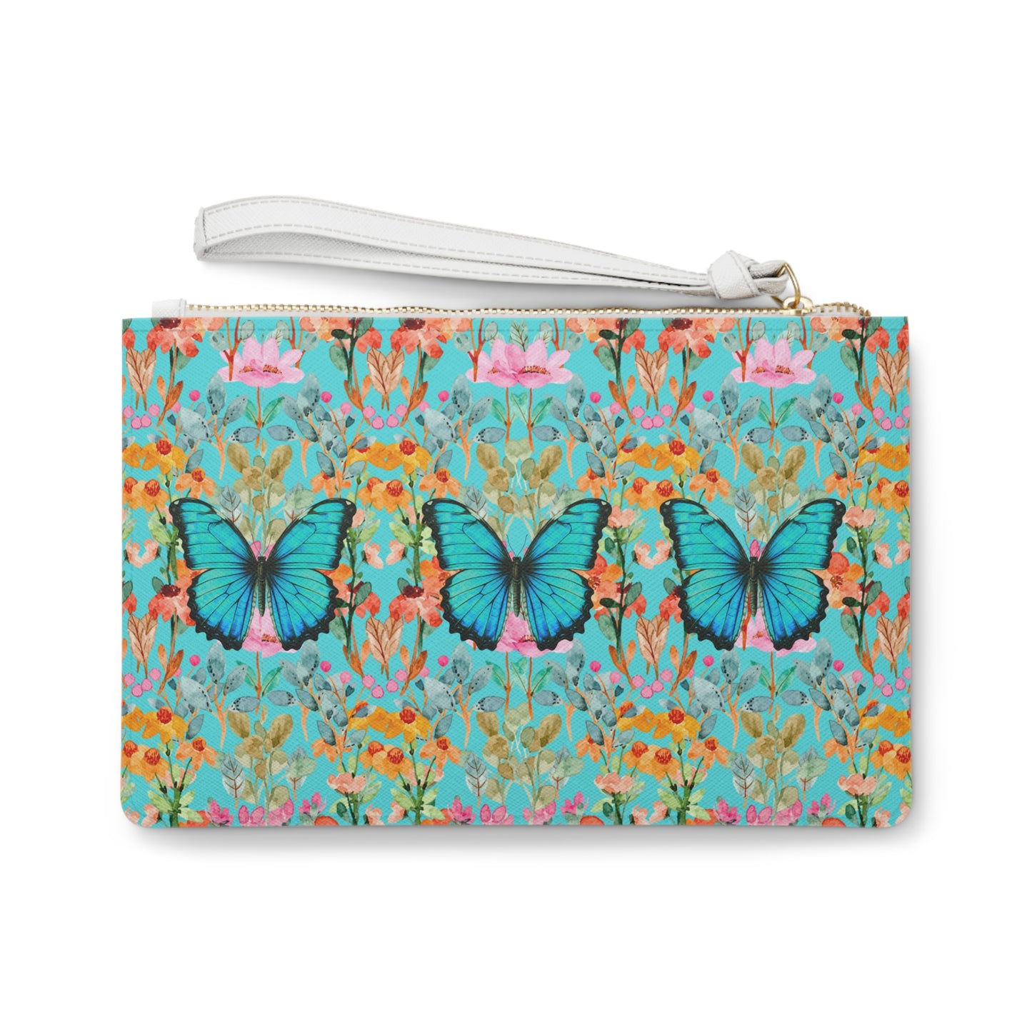 Wildflower Fields Turquoise Evening Daytime Pouch Clutch Bag
