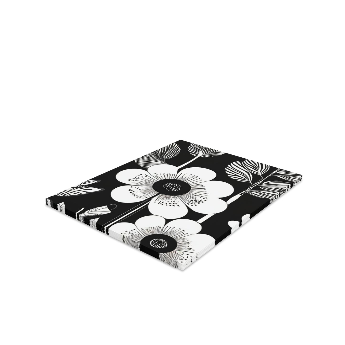 Black and White Poppies Mod 1960s Pop Art Note Cards (8 pcs)