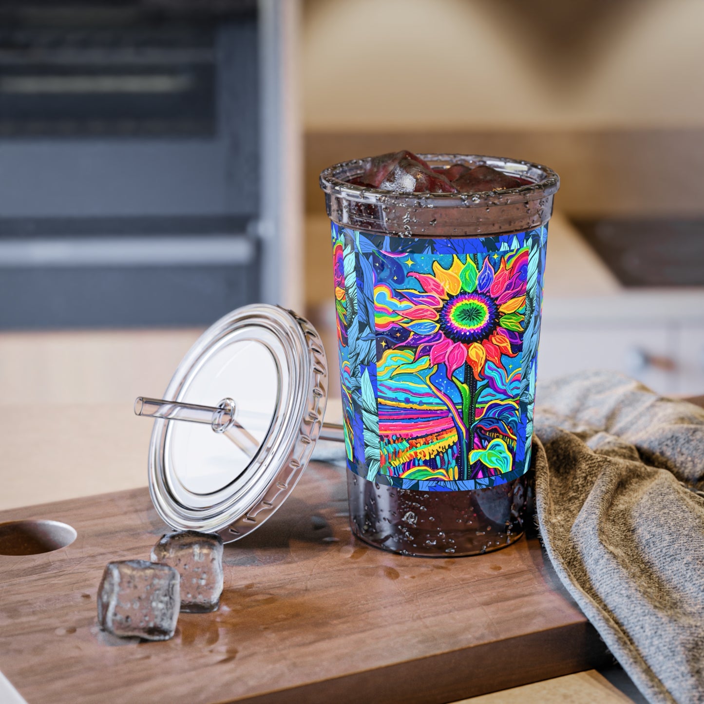 Electric Sunflower Collage Cold Beverage Suave Acrylic Cup